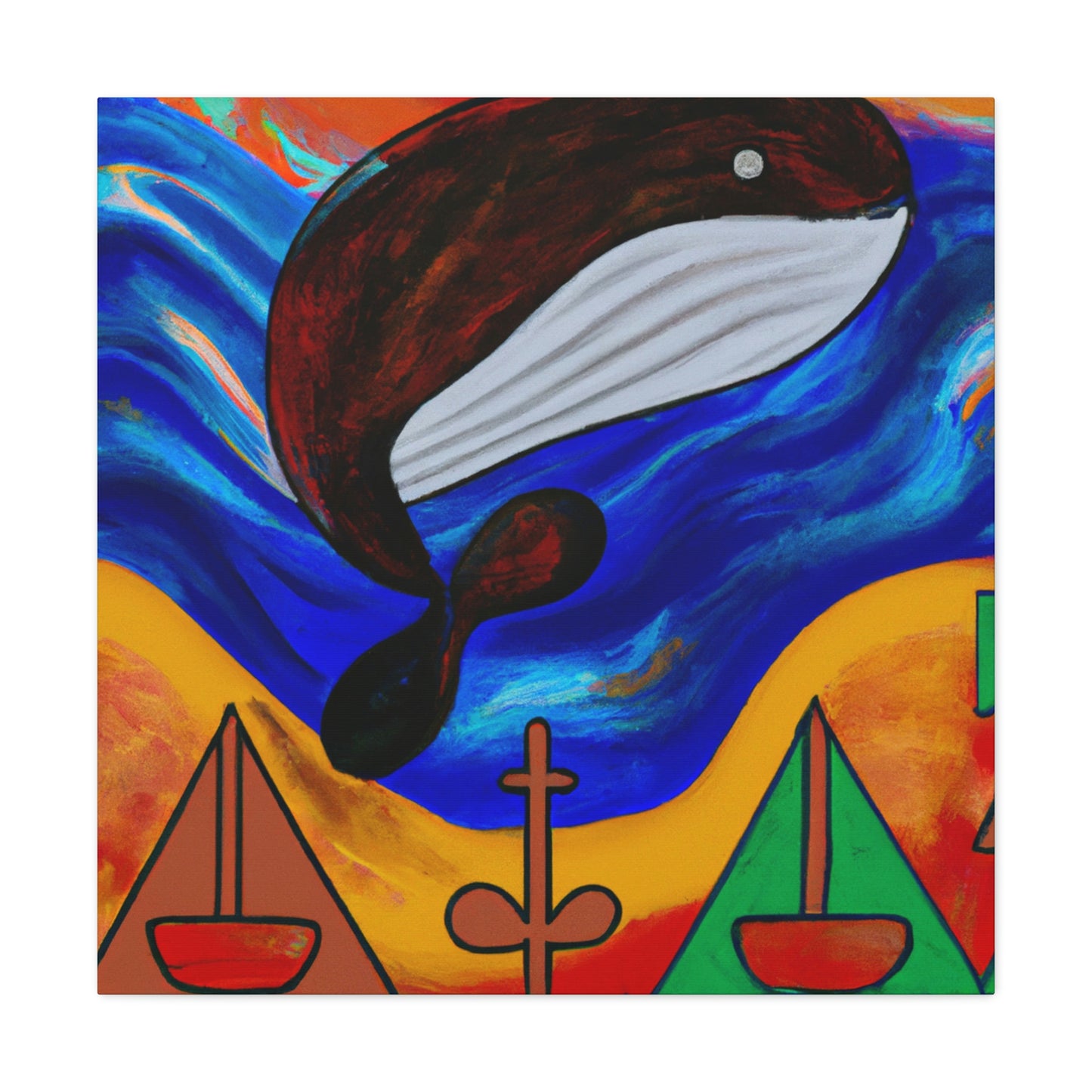 Whales in Blue Skies - Canvas