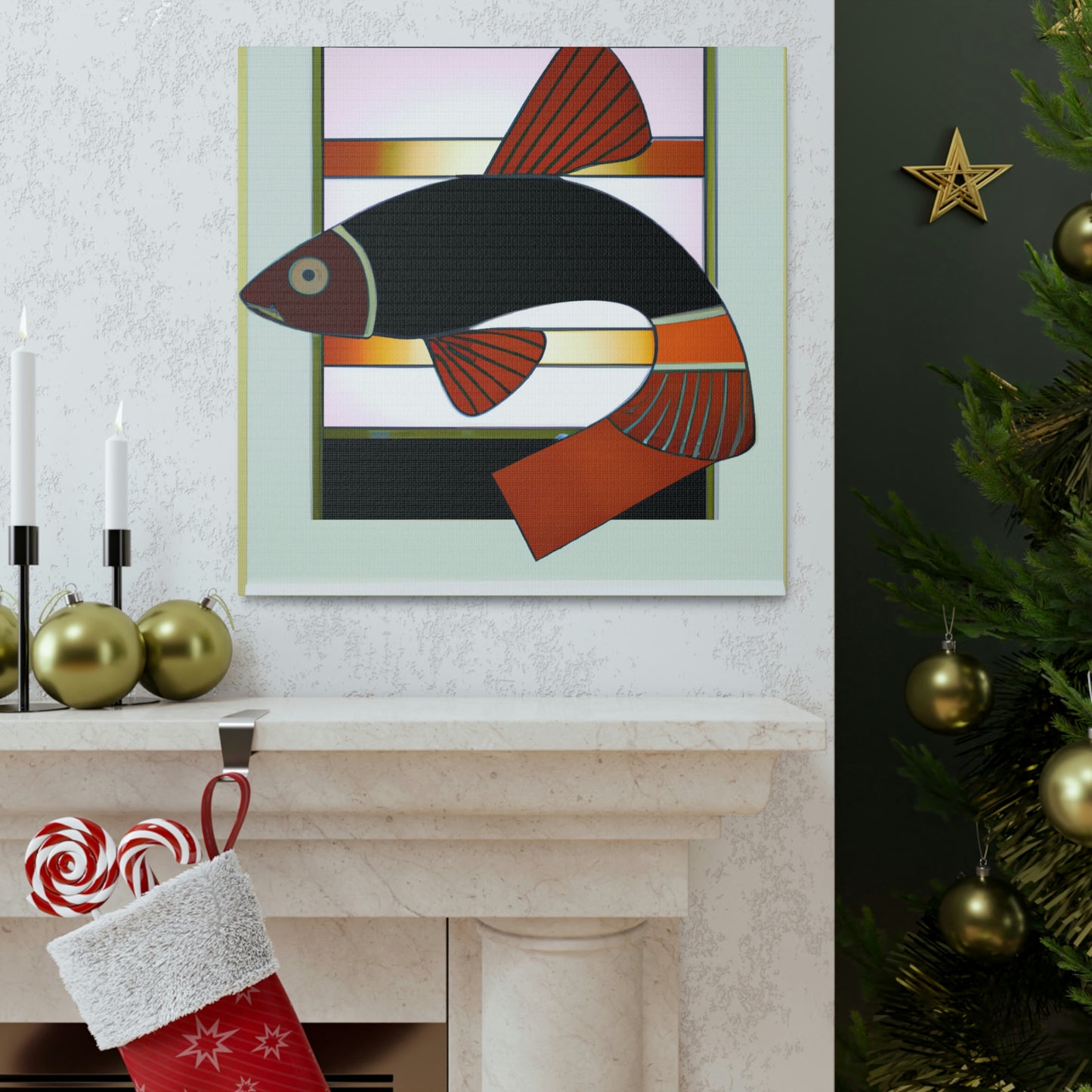 Dazzling Deco Killifish - Canvas