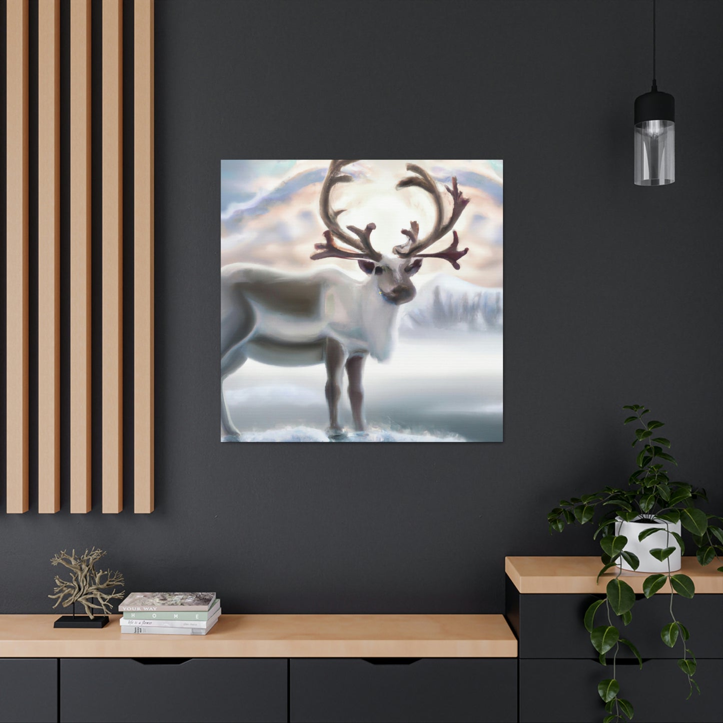 Reindeer in Moonlight - Canvas