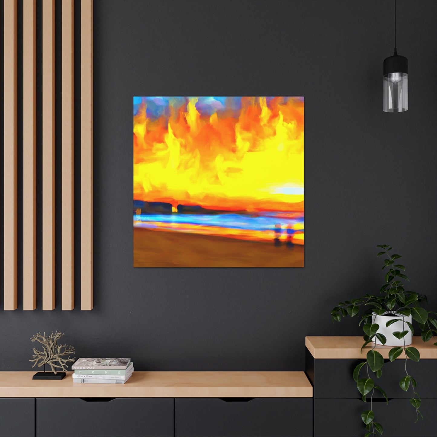 A Framed Glowing Sunset - Canvas