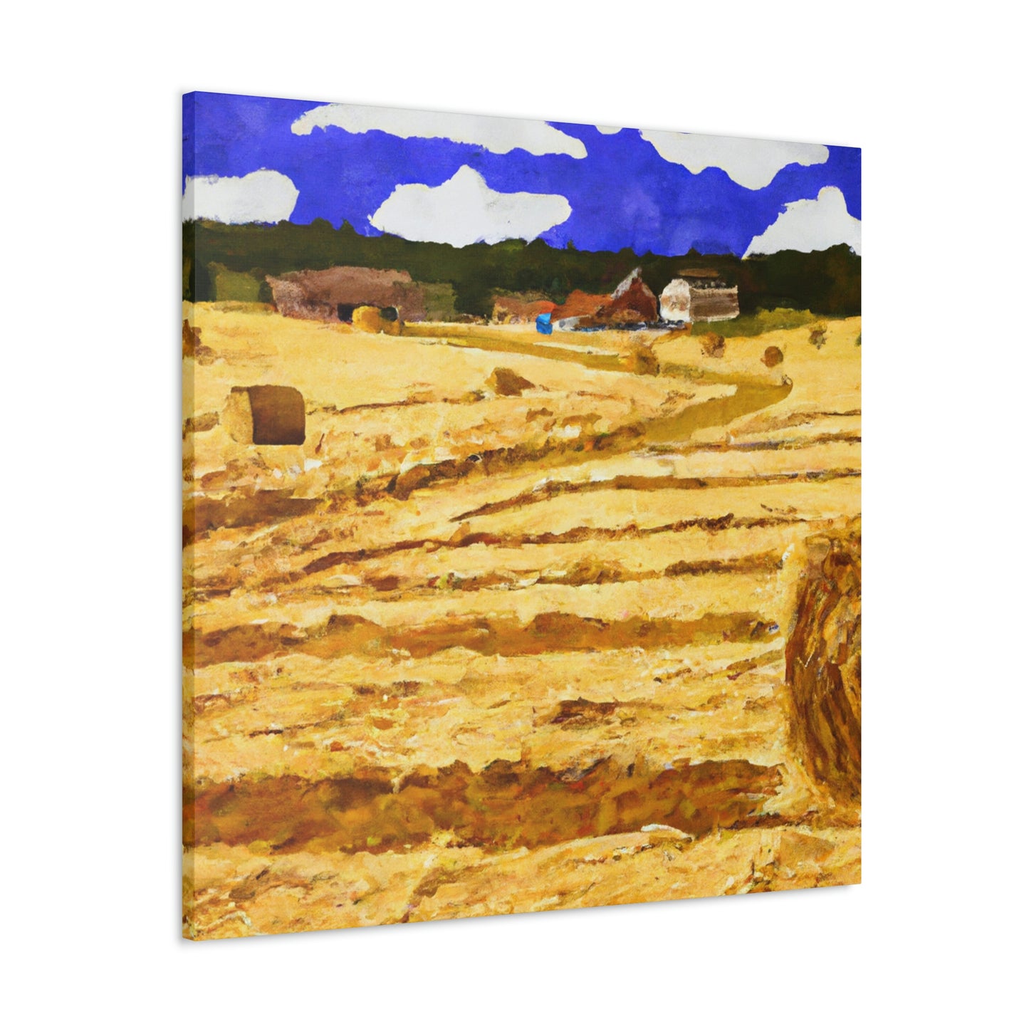 Hayfield by Moonlight - Canvas