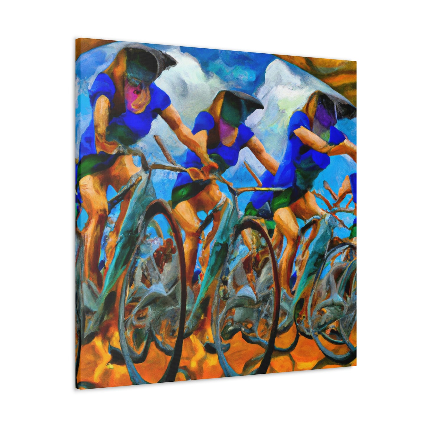 Biking Through Dreamscape - Canvas