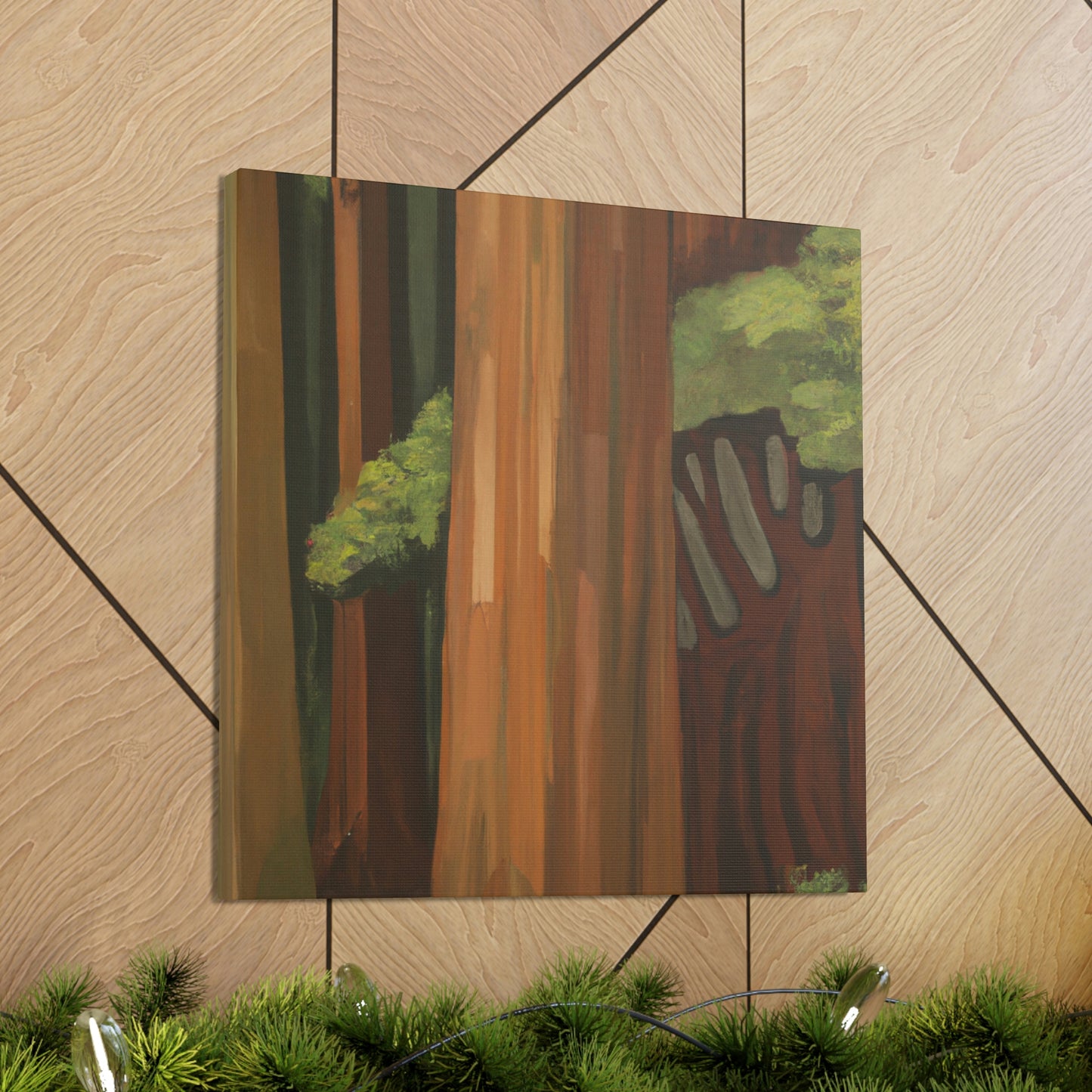 "Redwood Tree in Deco" - Canvas