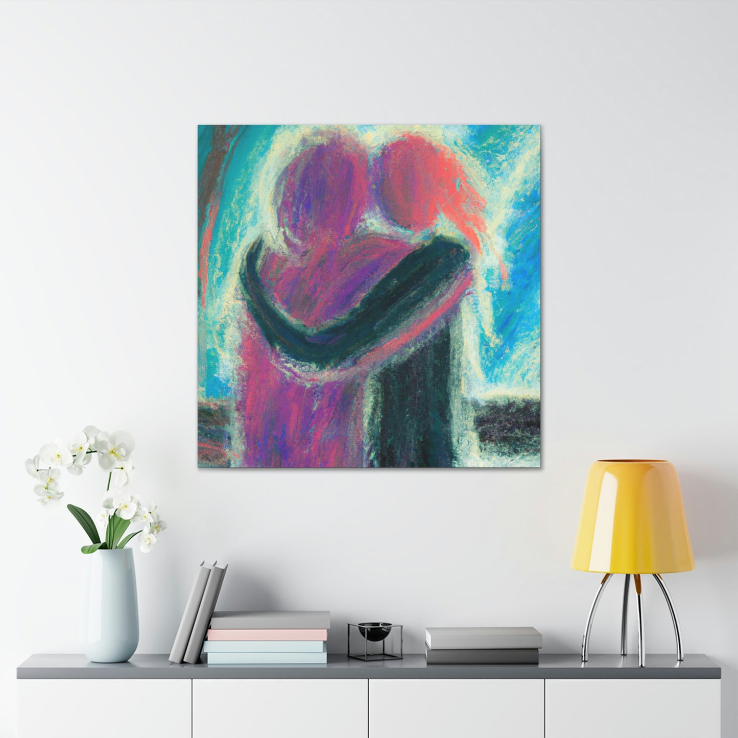 "Couples in Romantic Embrace" - Canvas