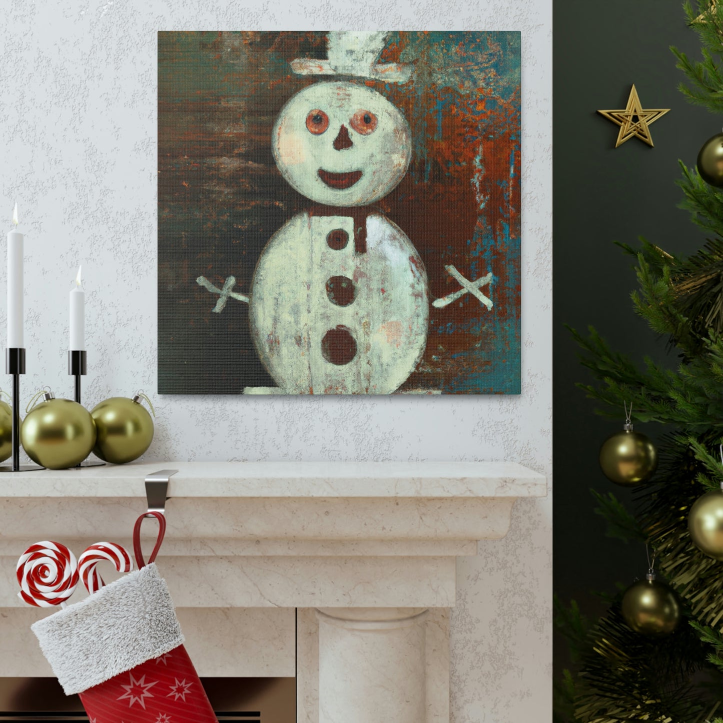 "Snowman in Expressionism" - Canvas