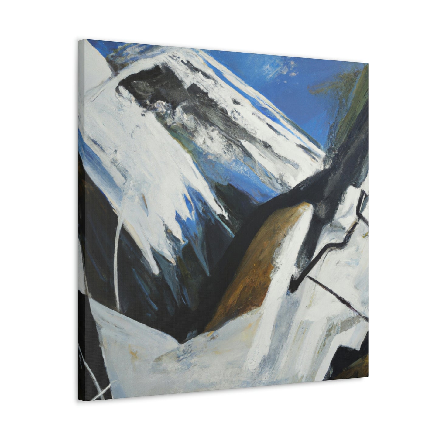 "Snowy Mountain Expressionism" - Canvas