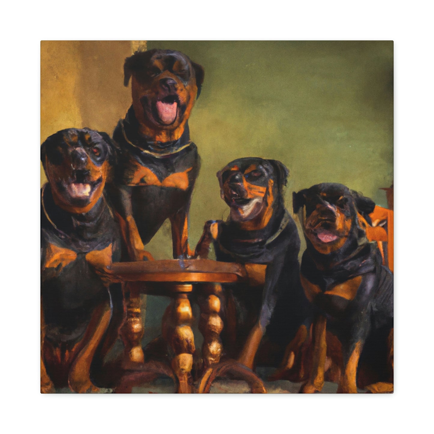 A Rottweiler's Regard - Canvas