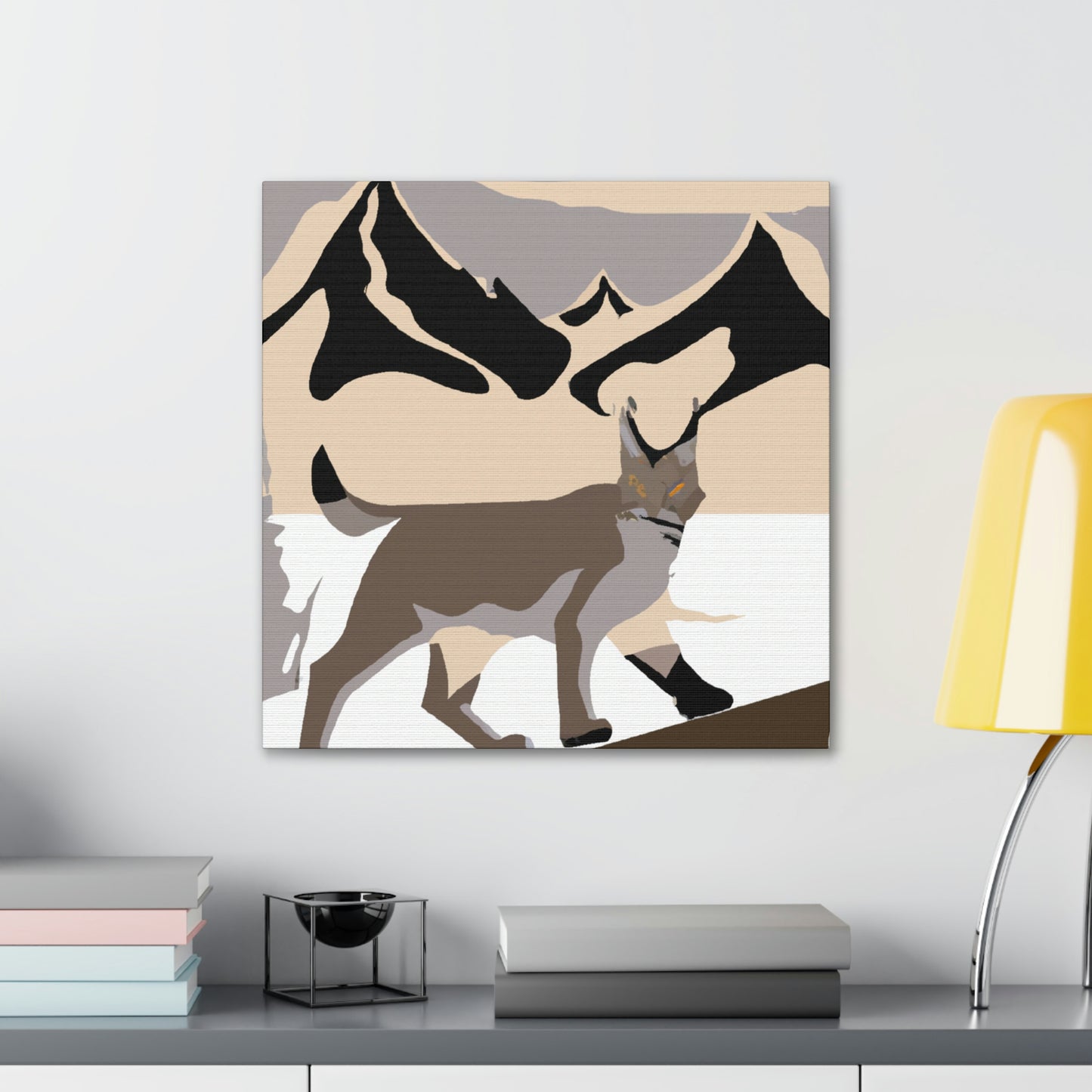 "Bobcat in Art Deco" - Canvas