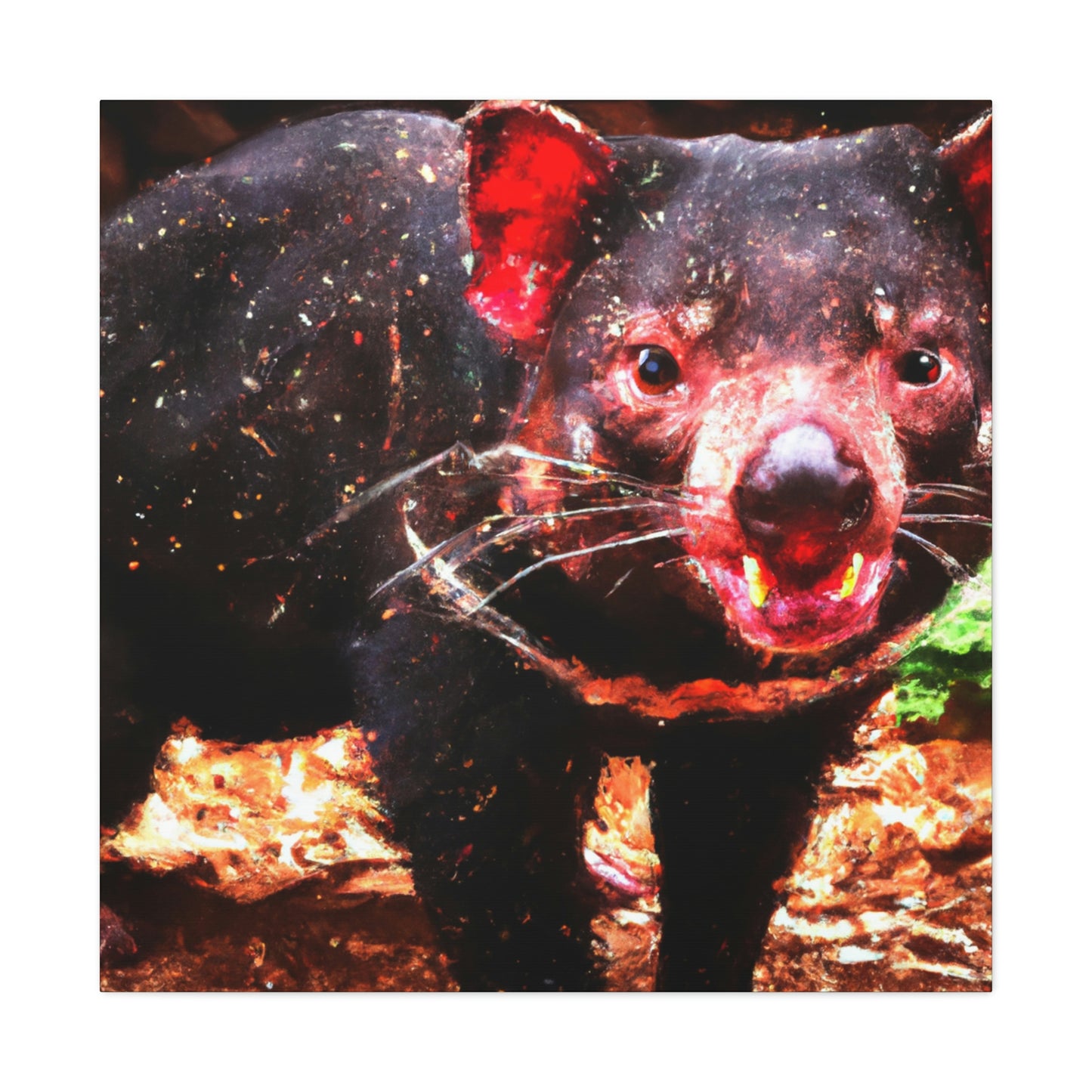 "Tasmanian Devil Pointillism" - Canvas