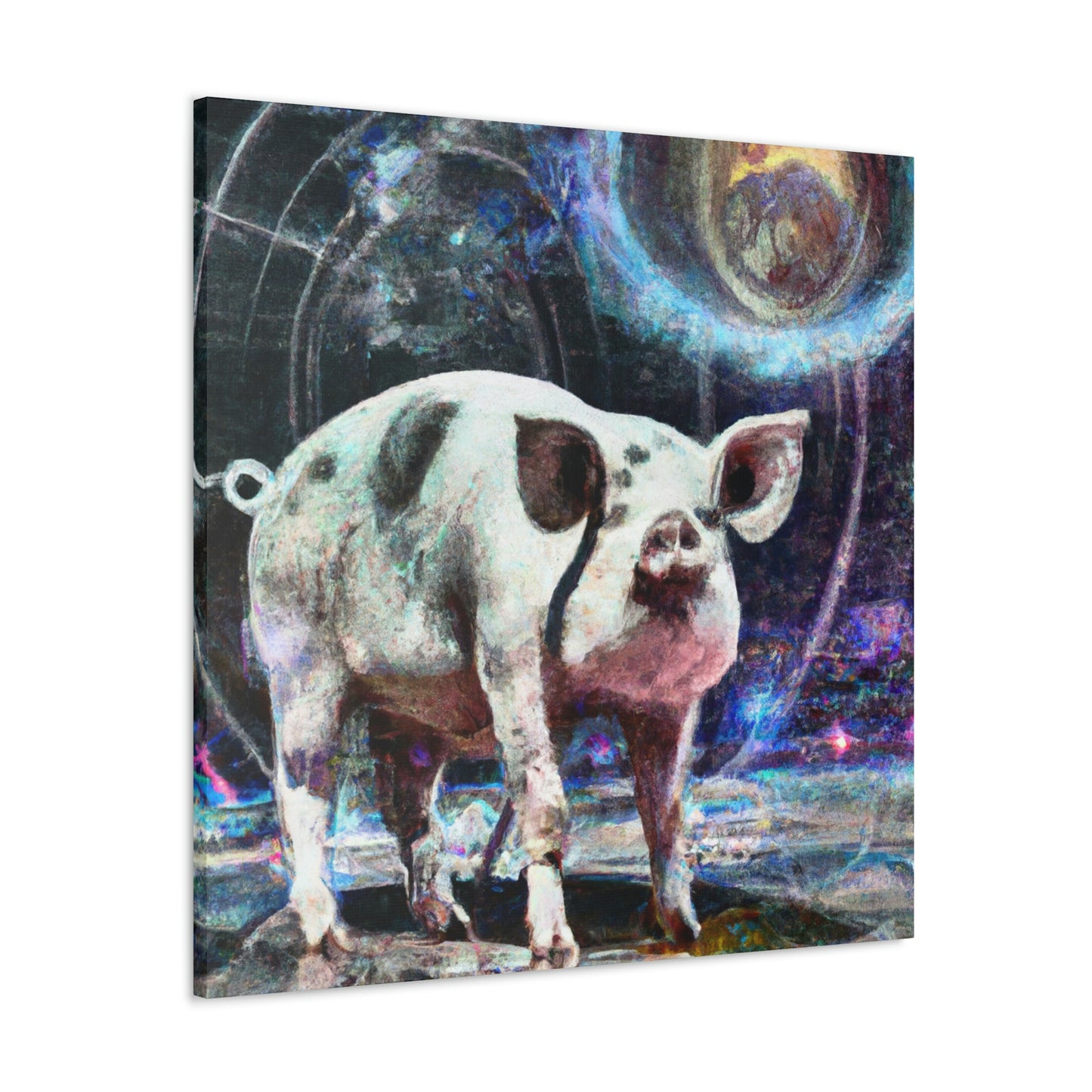 "Pot-Bellied Pig Dreamscape" - Canvas