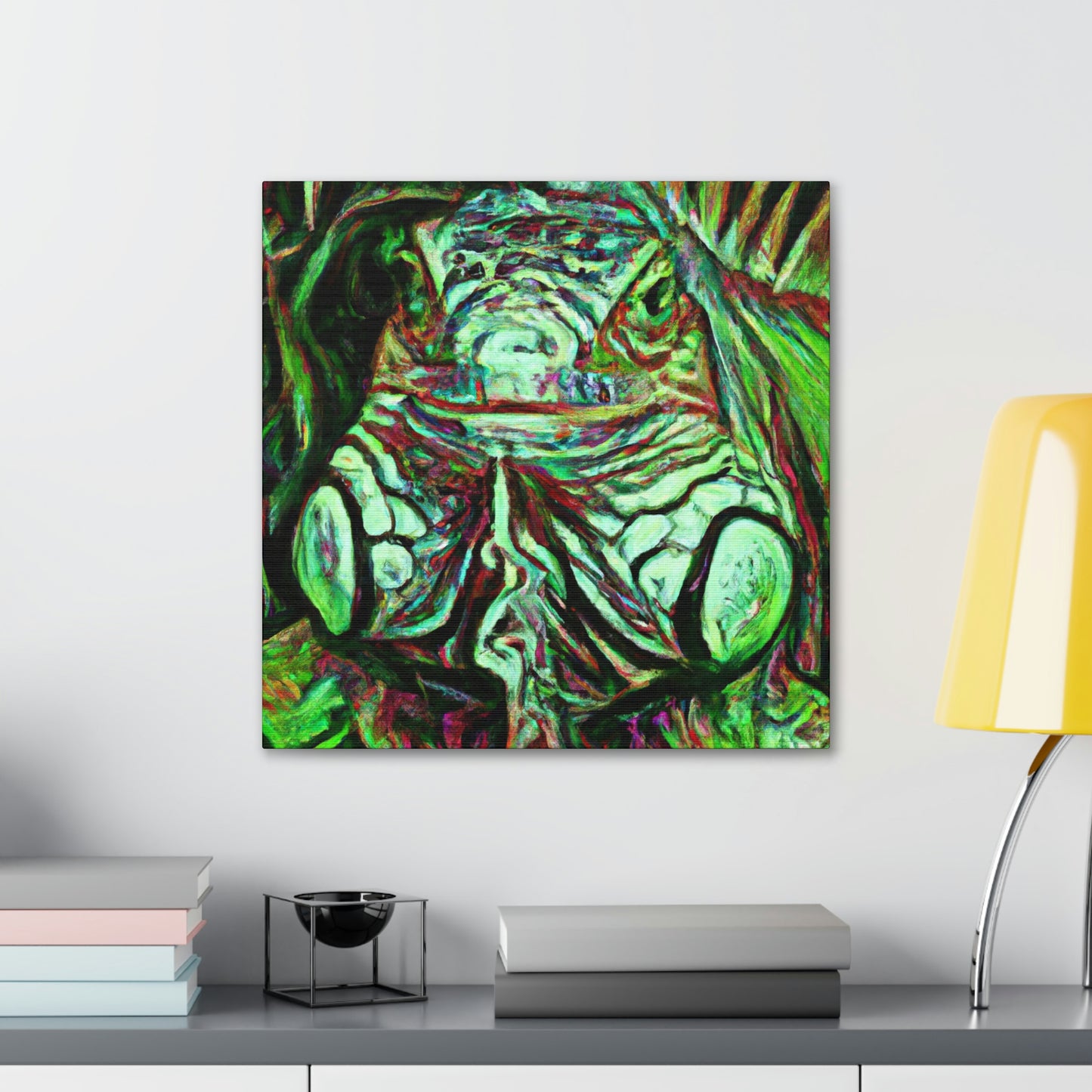 "Green Iguana Expressionism" - Canvas