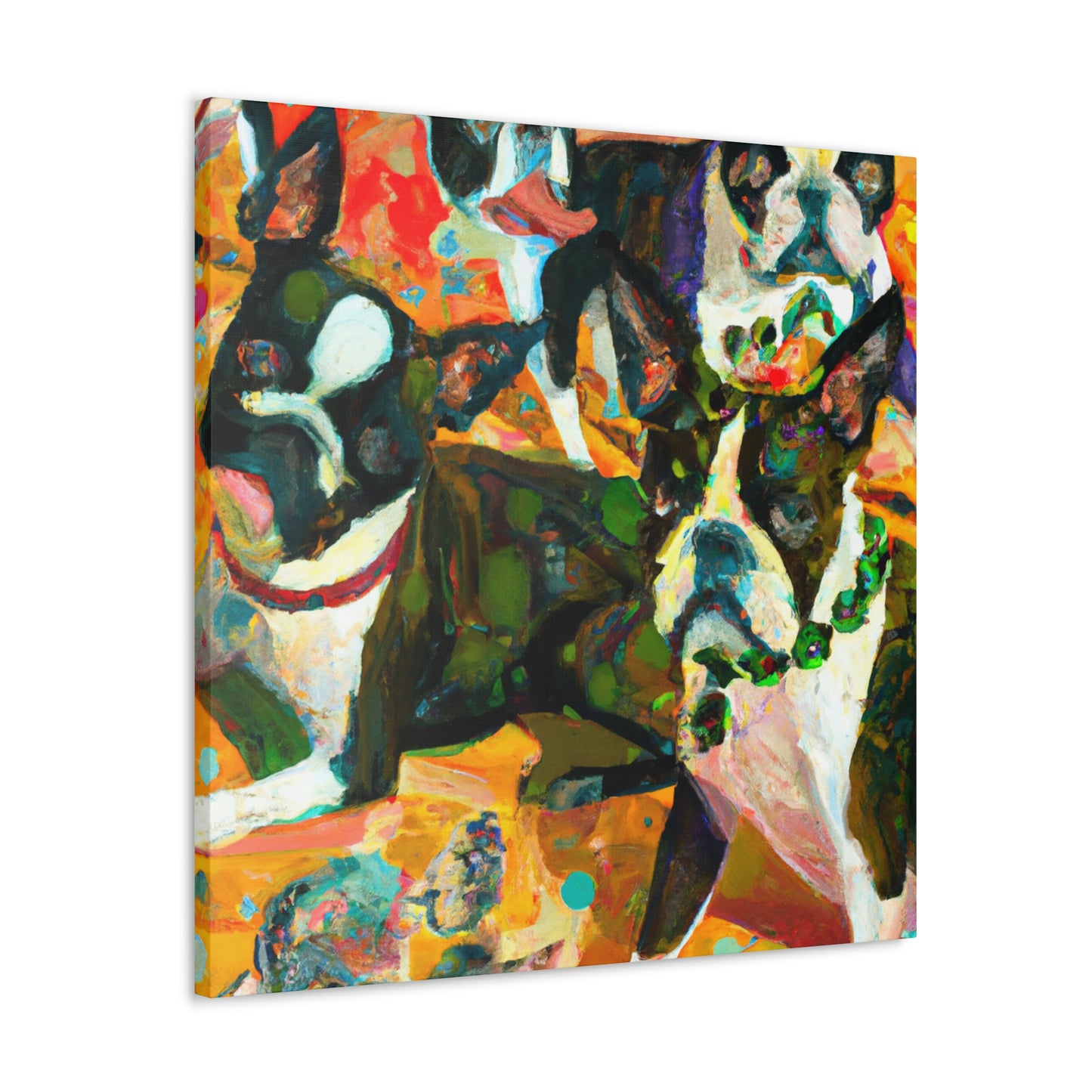 Boston Terrier Expressionism - Canvas