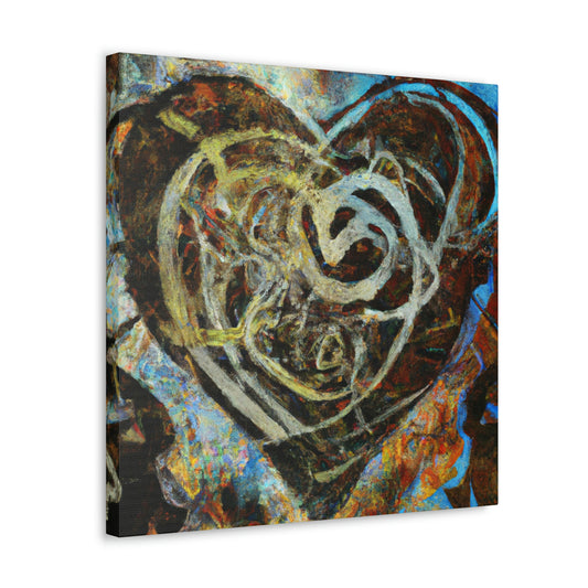 Intertwined Heart Embrace - Canvas