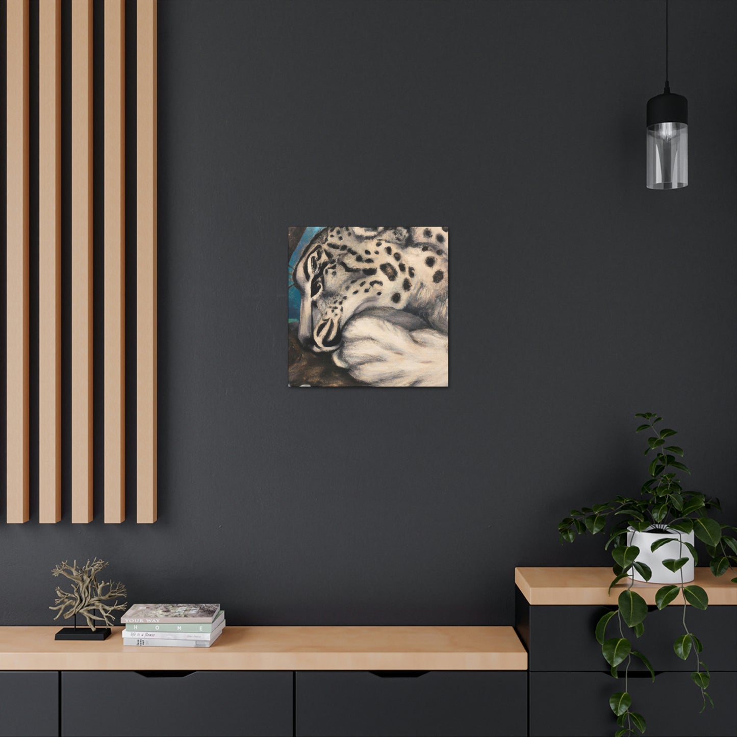 Snow Leopard Silhouette - Canvas