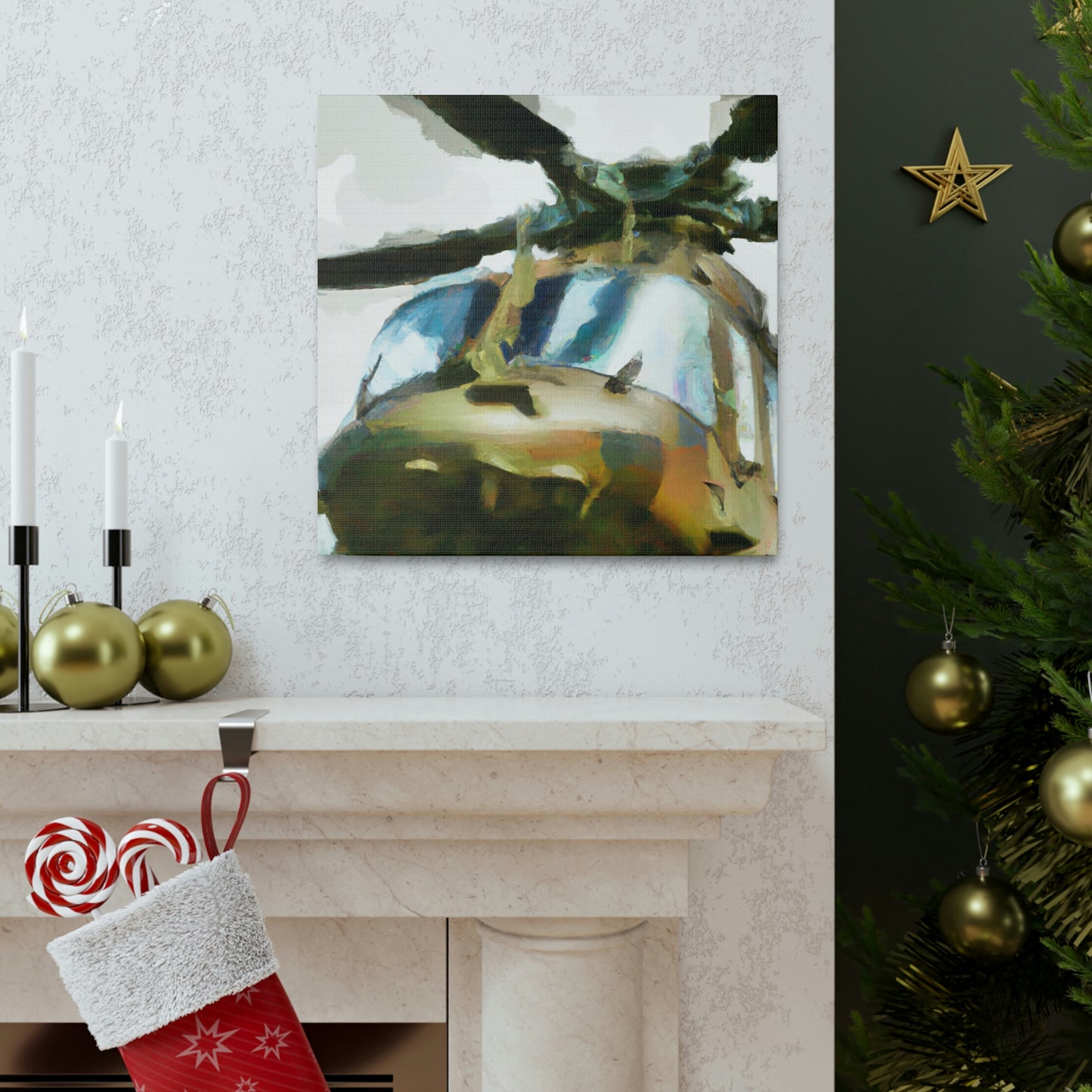 Helicopter in Flight - Canvas