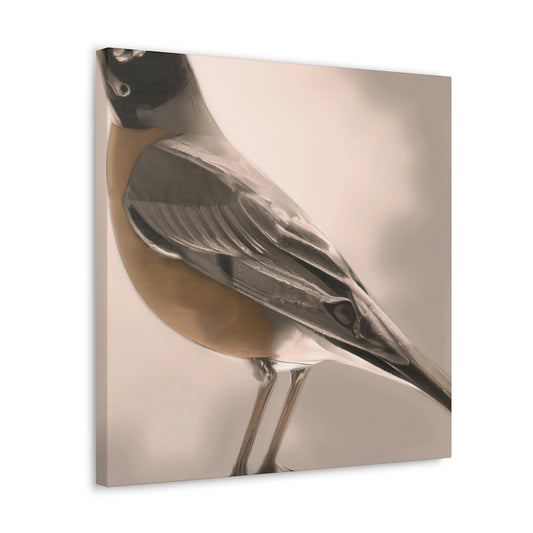 "Robins in Reflection Art" - Canvas