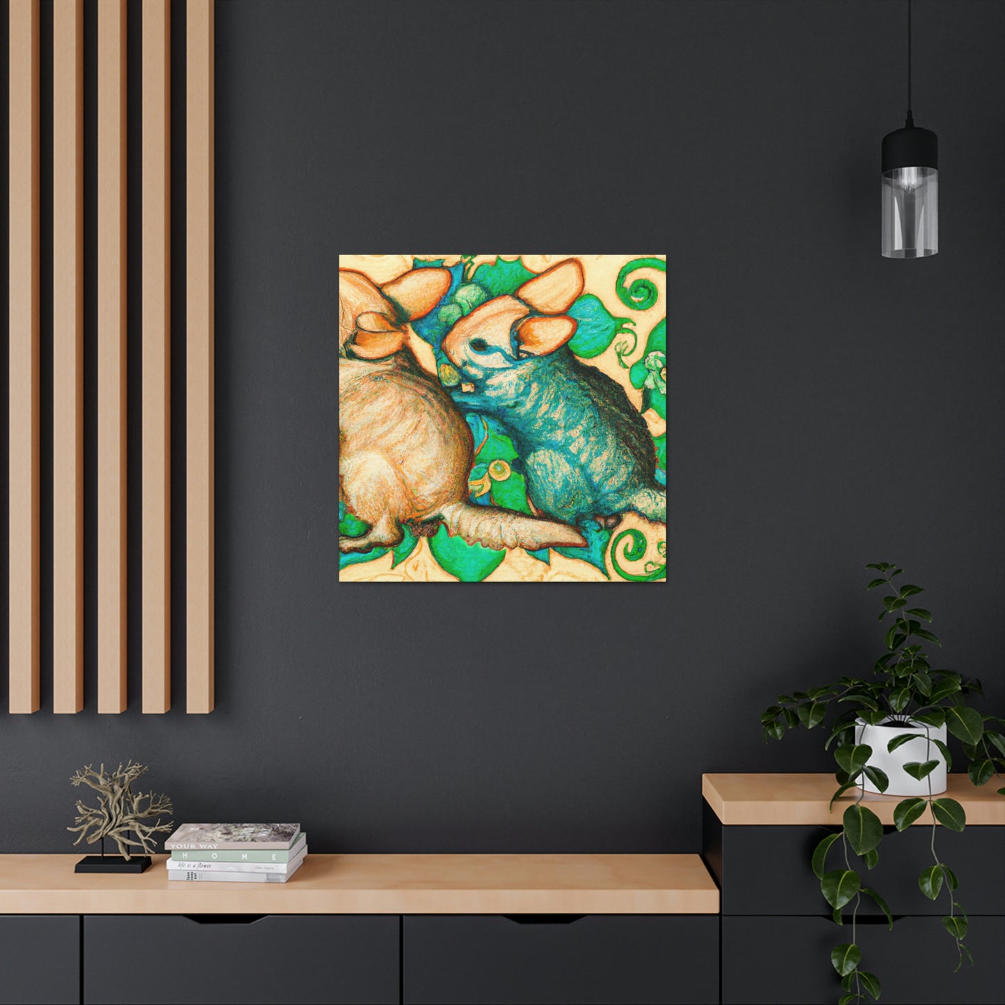 Chinchillas in Bloom - Canvas