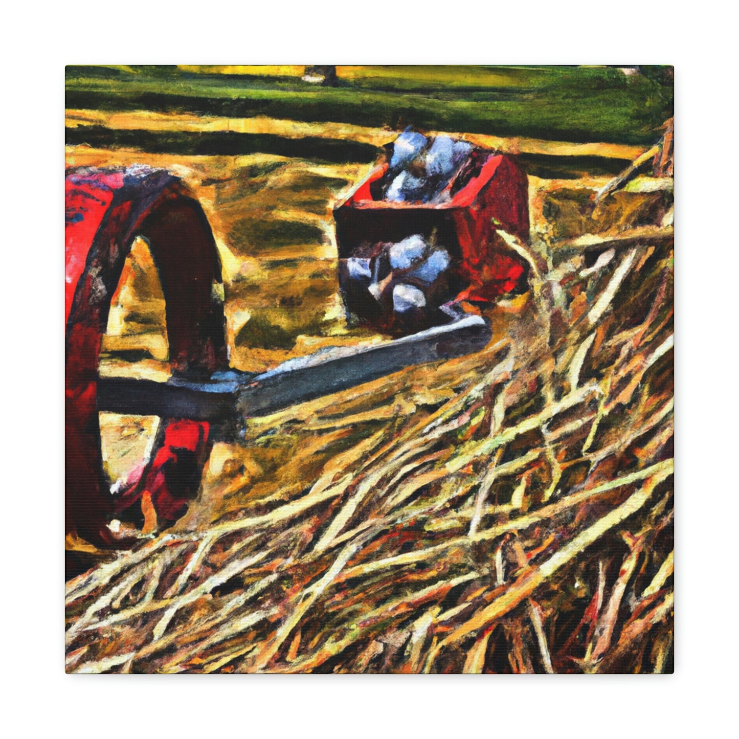 "Hay Balers Bustling Color" - Canvas