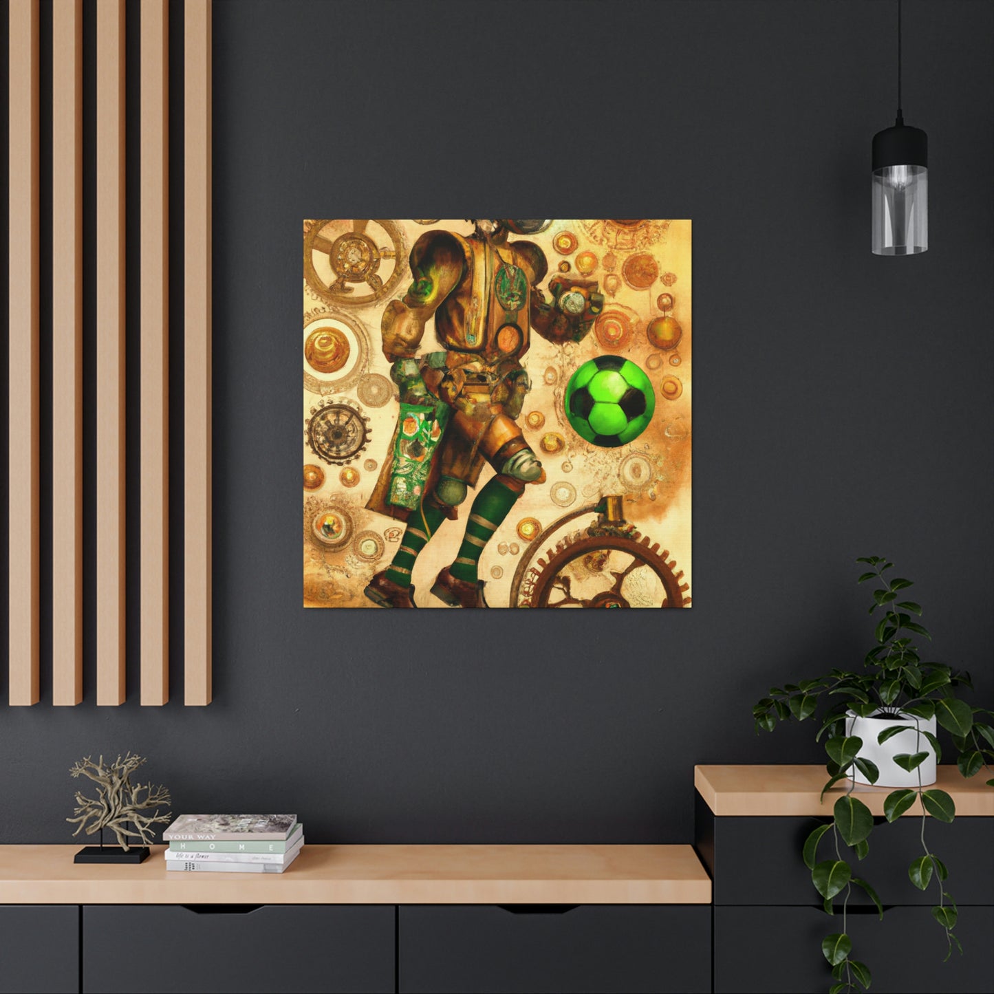 Soccer in Steampunk Age - Canvas