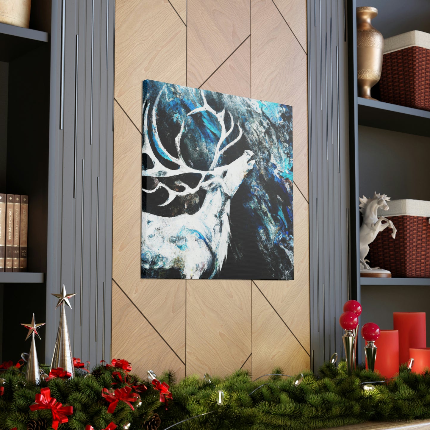 "Reindeer Abstract Expression" - Canvas