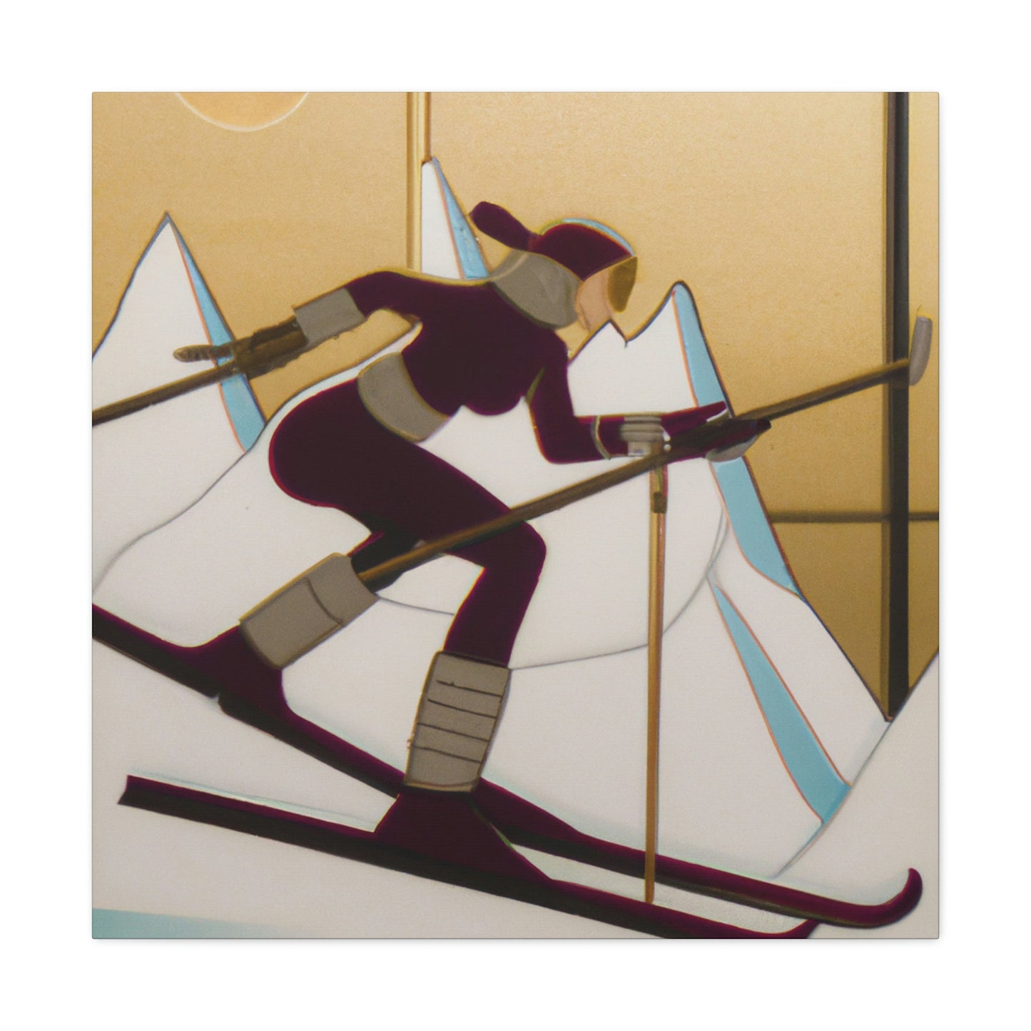 Gleaming Ski Slalom - Canvas