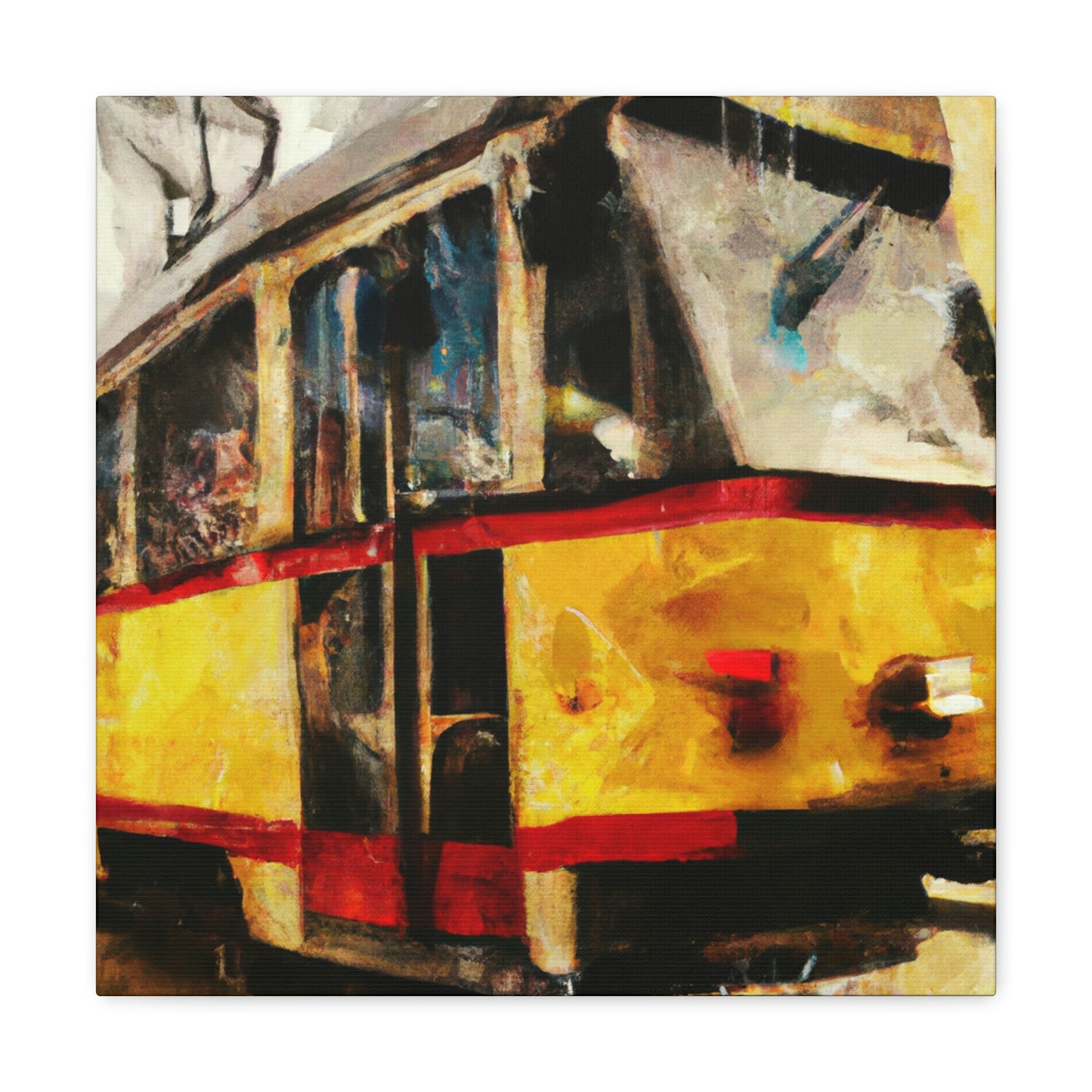 Tram in the Night - Canvas