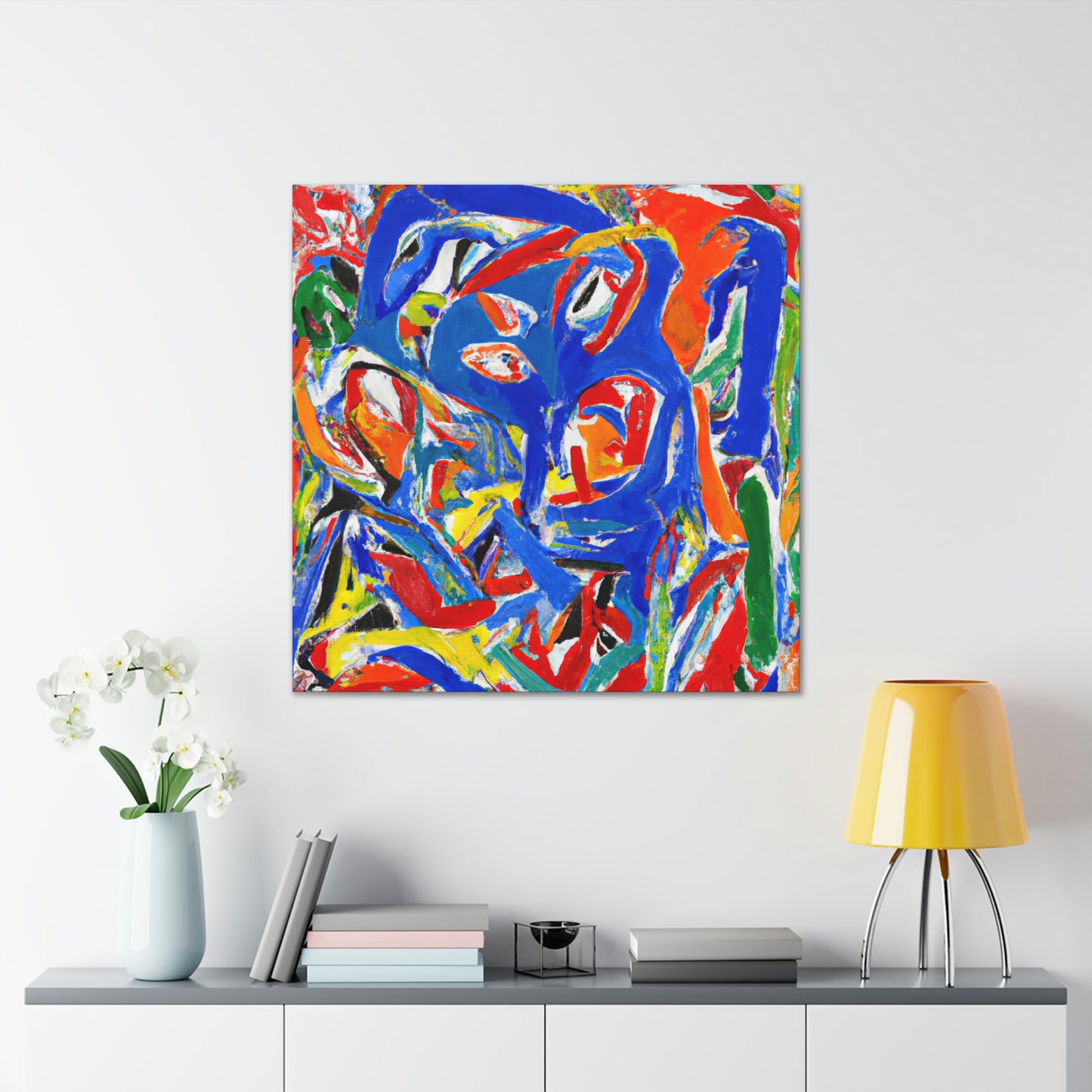 Lovebirds in Embrace - Canvas