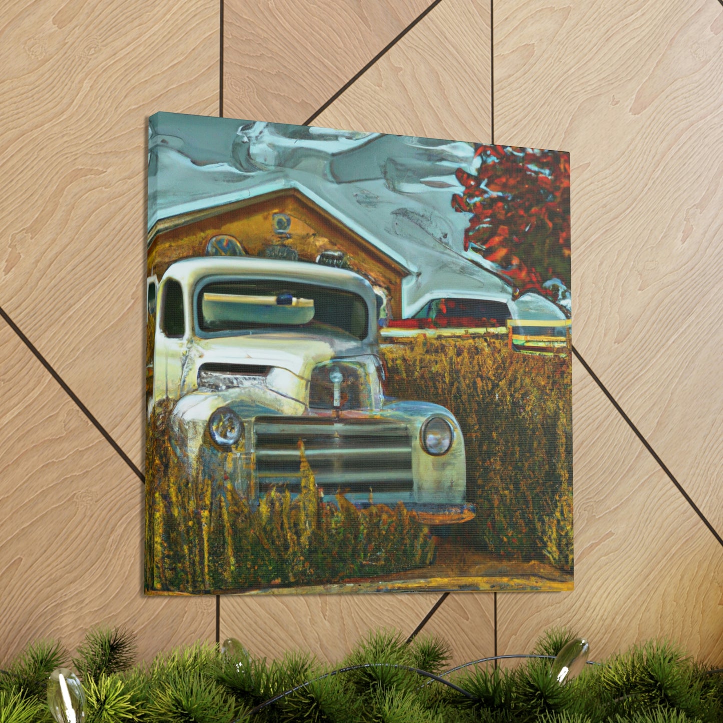 "Rustic Retreat Truckscape" - Canvas