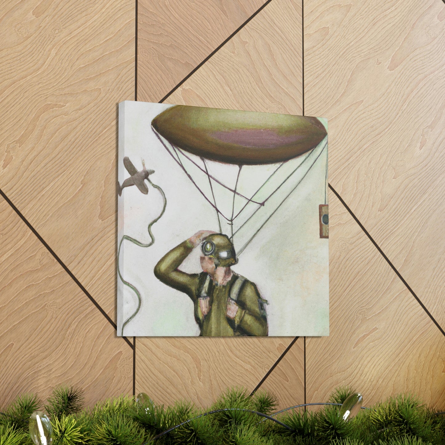 Paratrooper in Moonlight. - Canvas