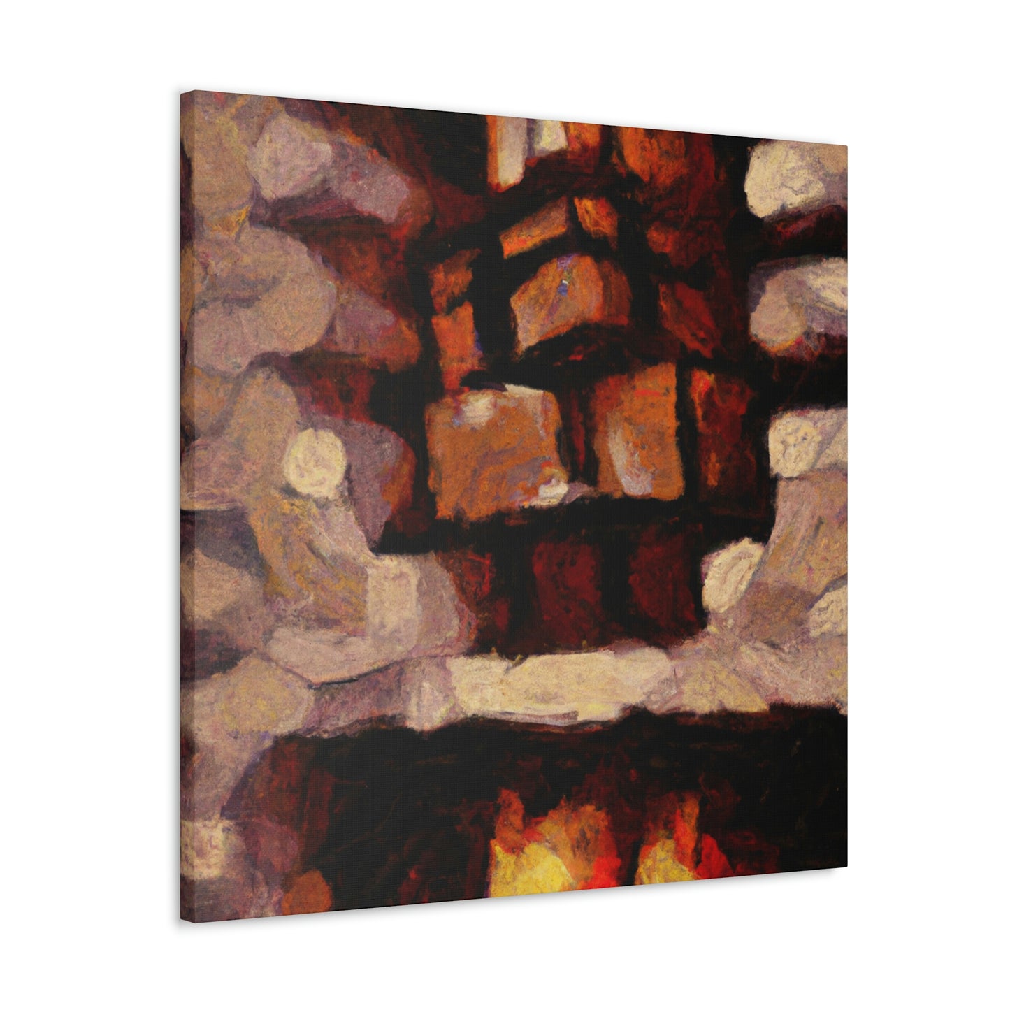 Fiery Hearth Embers - Canvas