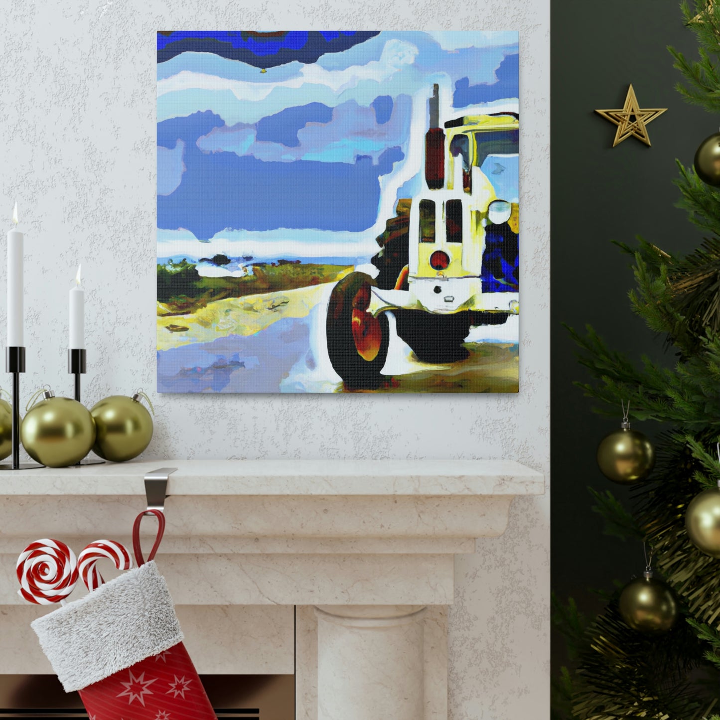 Tractor in Twilight Glow - Canvas