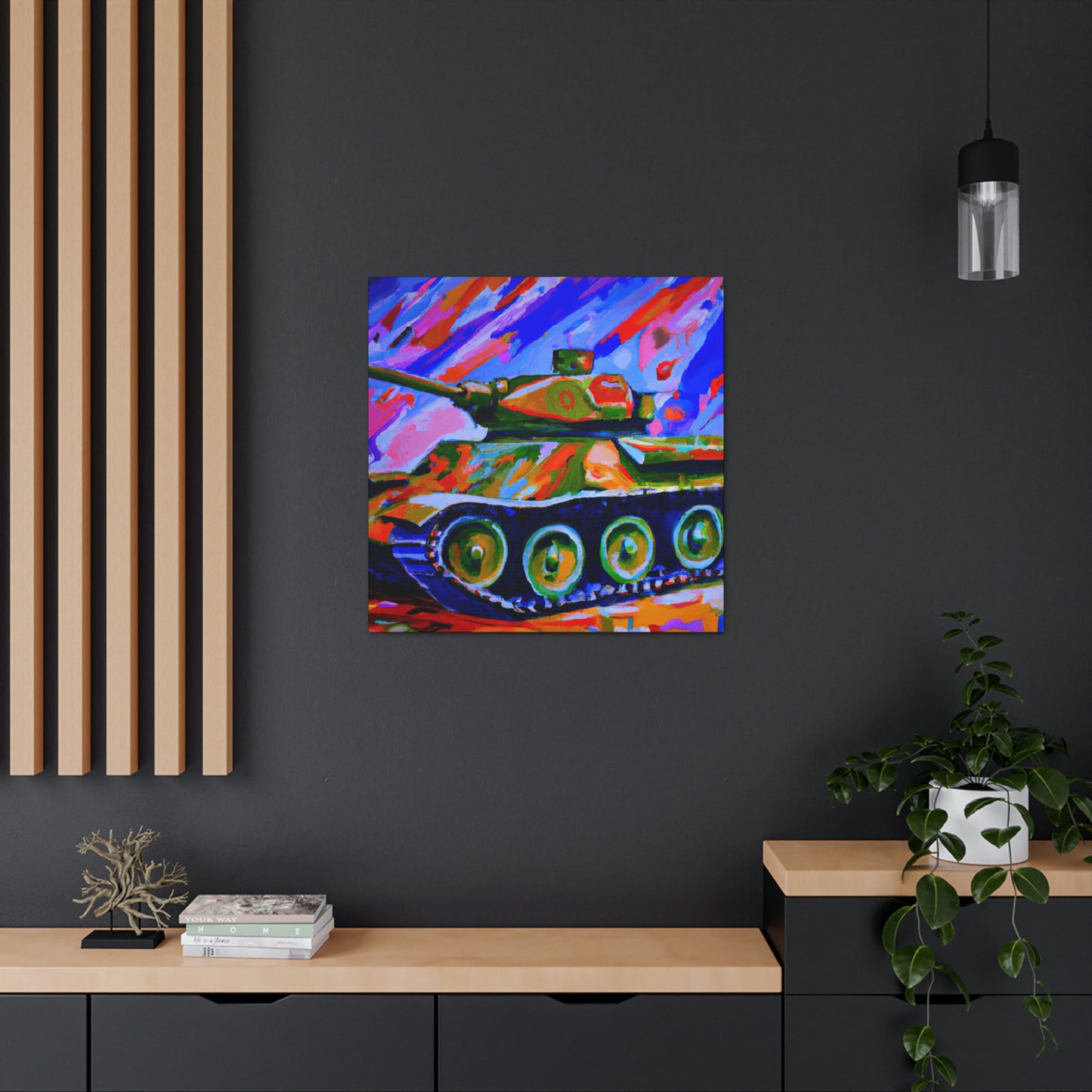 "Tank in Fauvist Hues" - Canvas