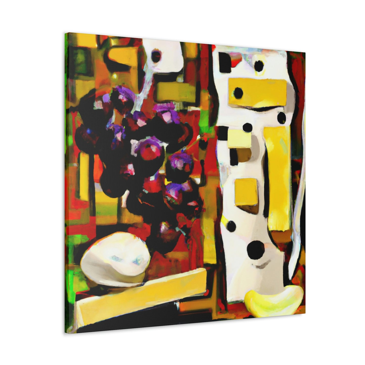 "Cheese and Grapes Collage" - Canvas