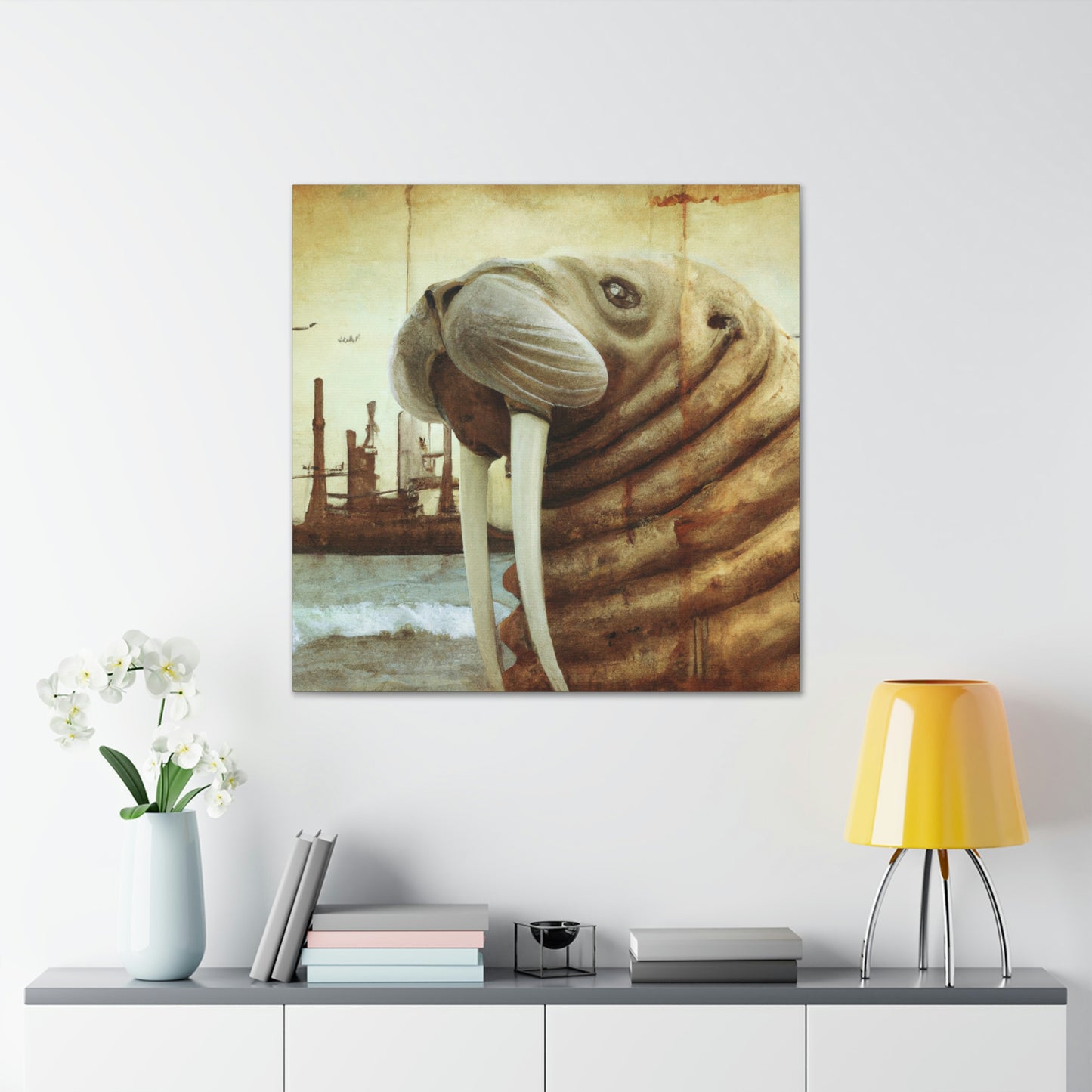 Walrus of Steampunk Era - Canvas