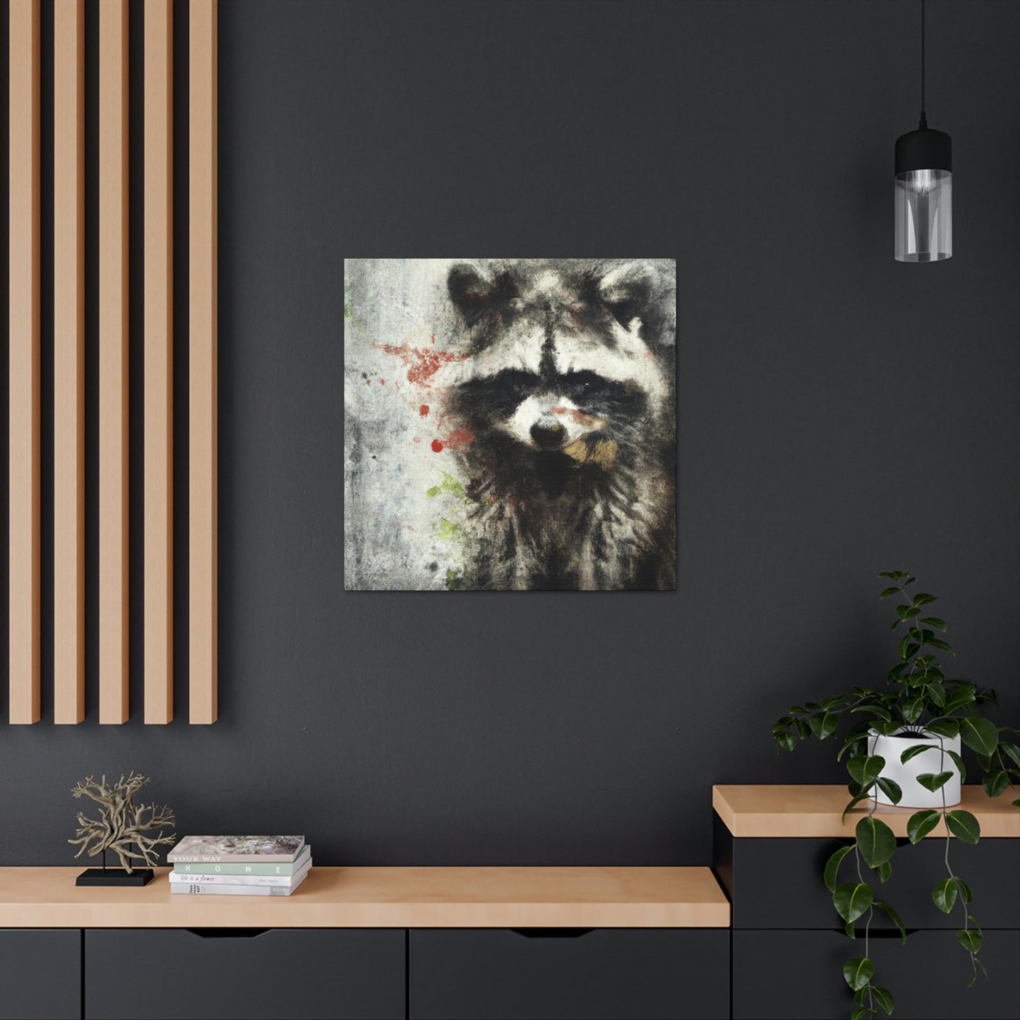 Raccoon in Reflection - Canvas