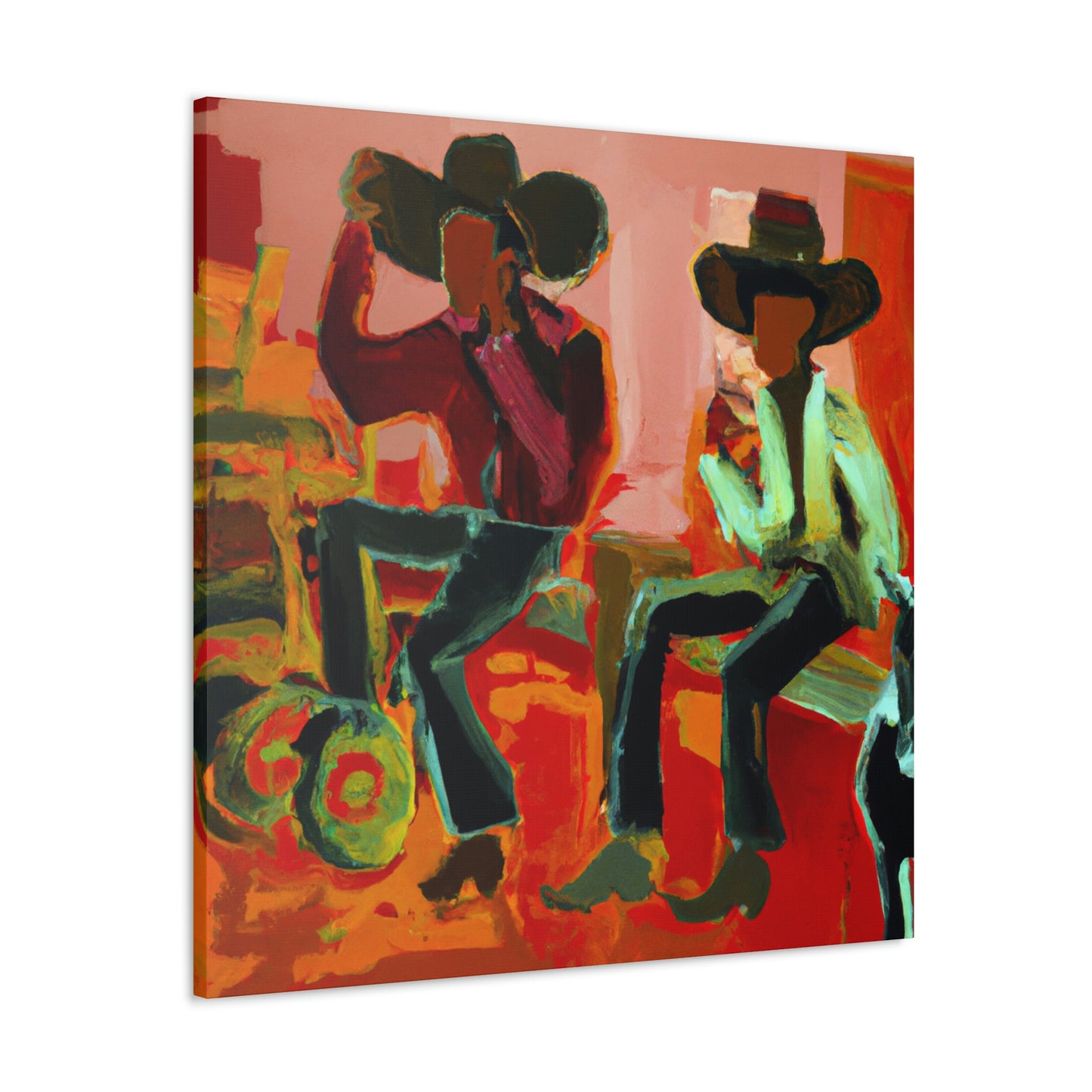 "Cowboy On The Fence" - Canvas