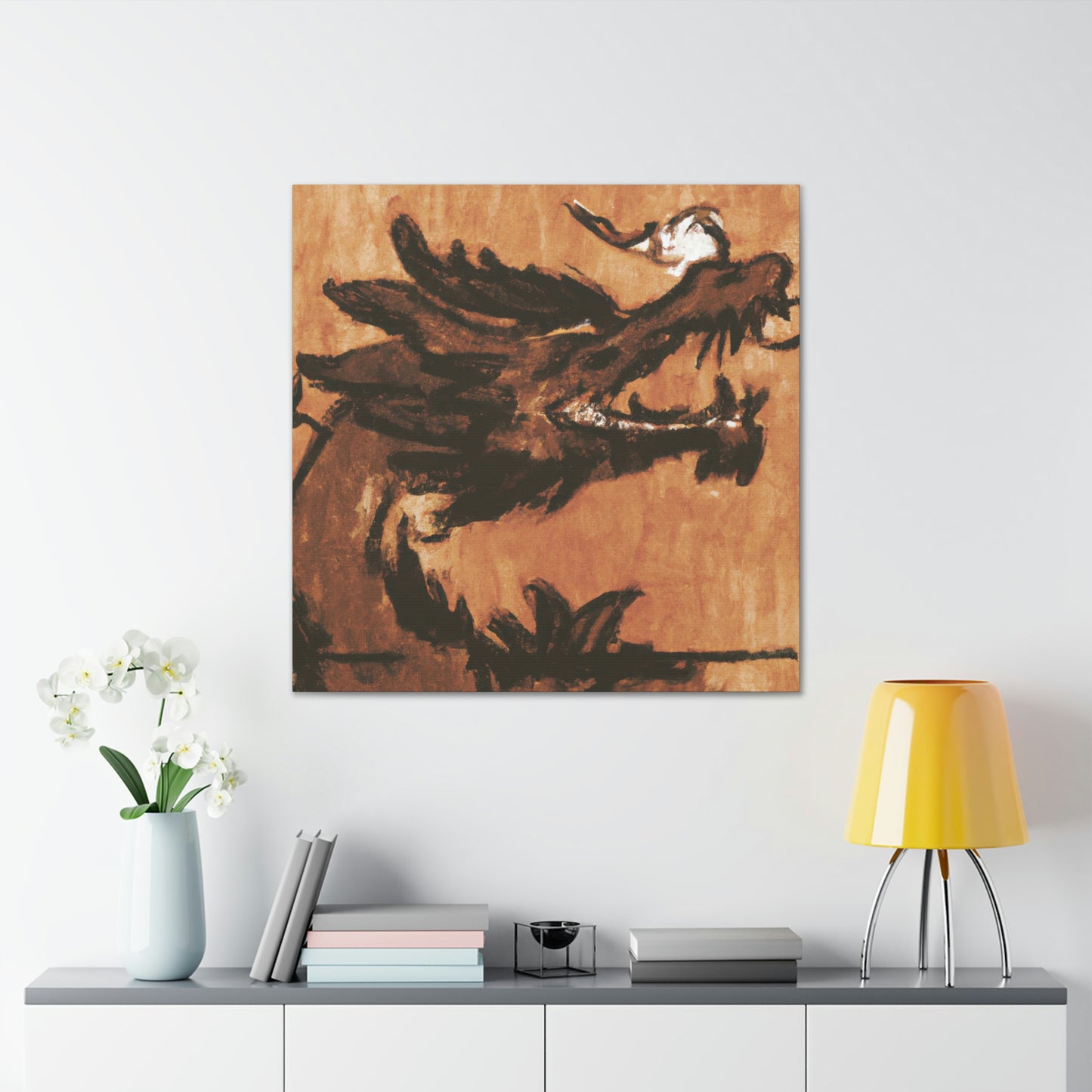 "Dragon In Cloudscape" - Canvas