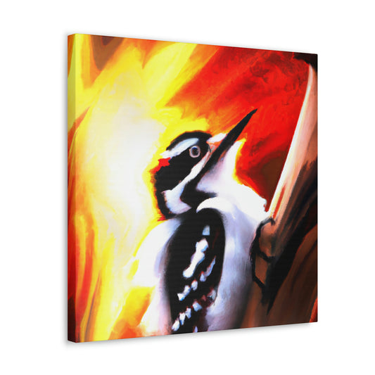 "Downy Woodpecker Soujourn" - Canvas