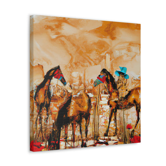 "Horses Grazing Horizon" - Canvas