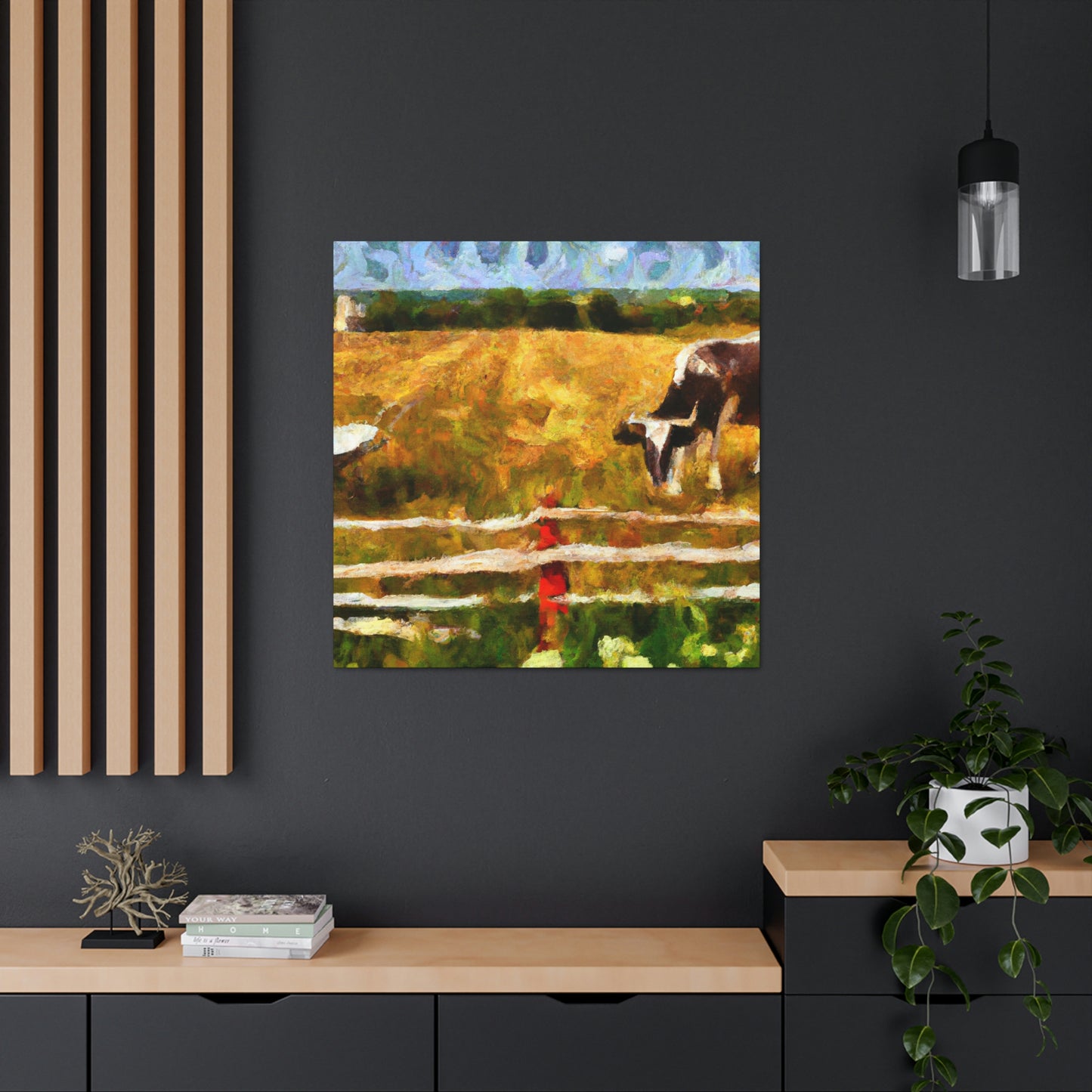 Cow On Pastureland - Canvas