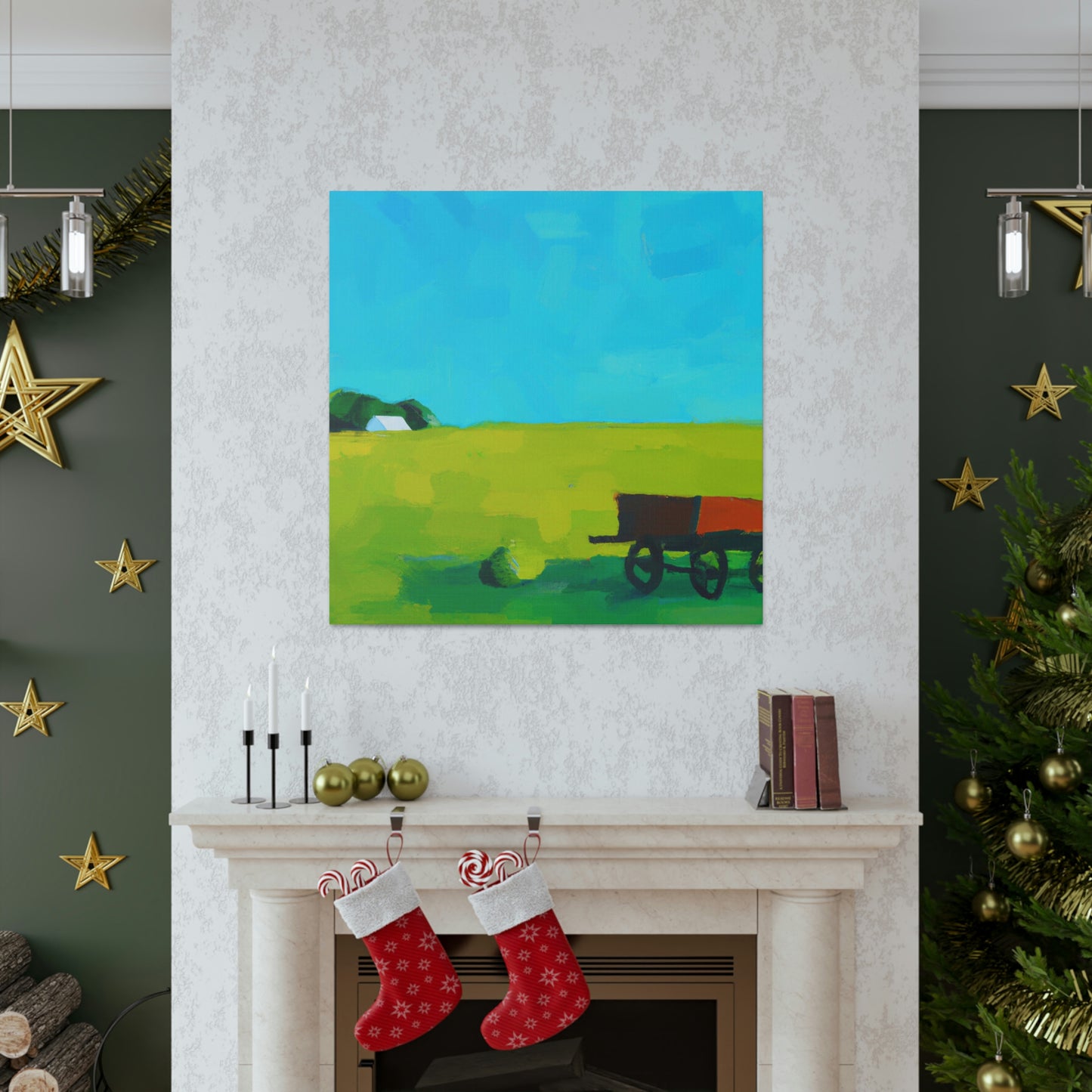 "Hay Wagon Minimalism" - Canvas