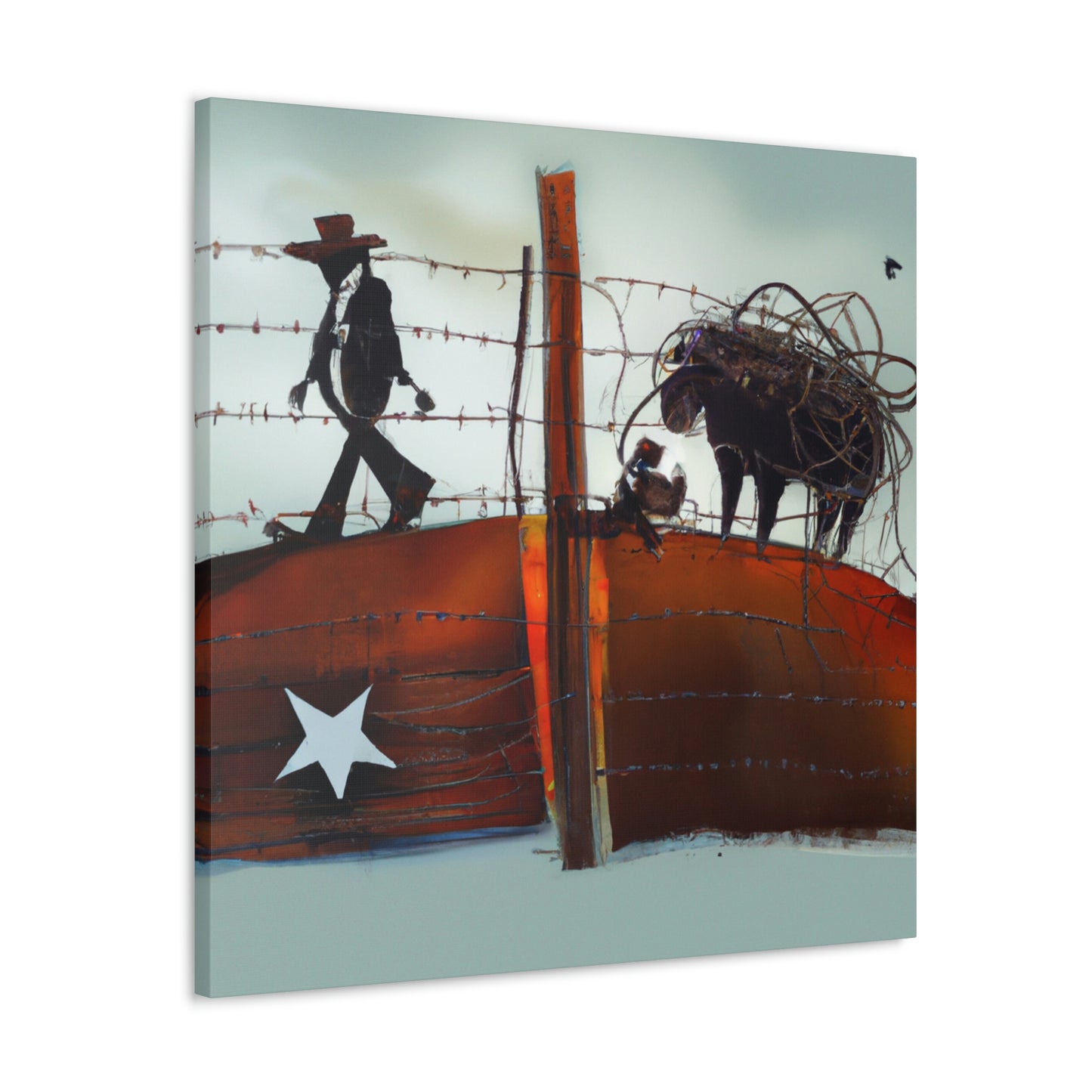 "Life Behind Barbed Wire" - Canvas