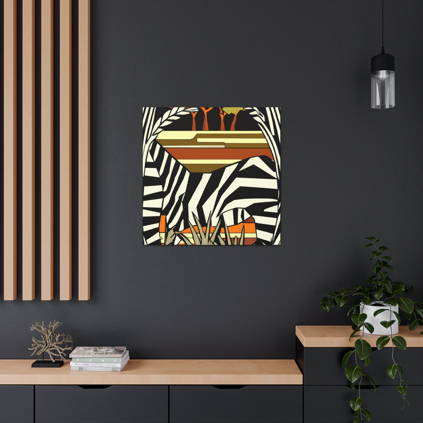 Zebra's Midnight Glamour - Canvas