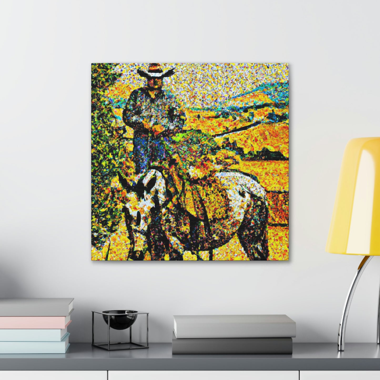 "Farm Life in Pointillism" - Canvas