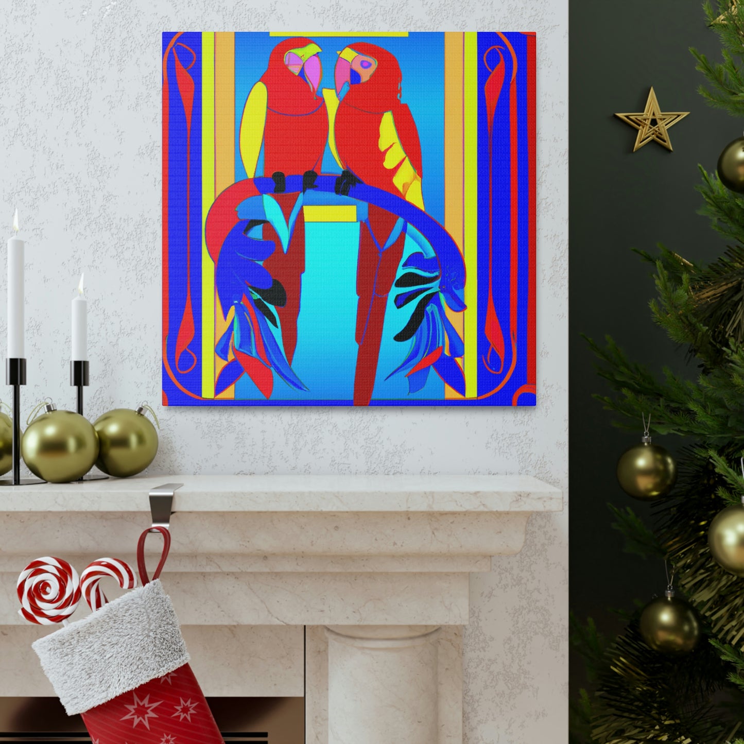 "Macaws of Metropolis" - Canvas