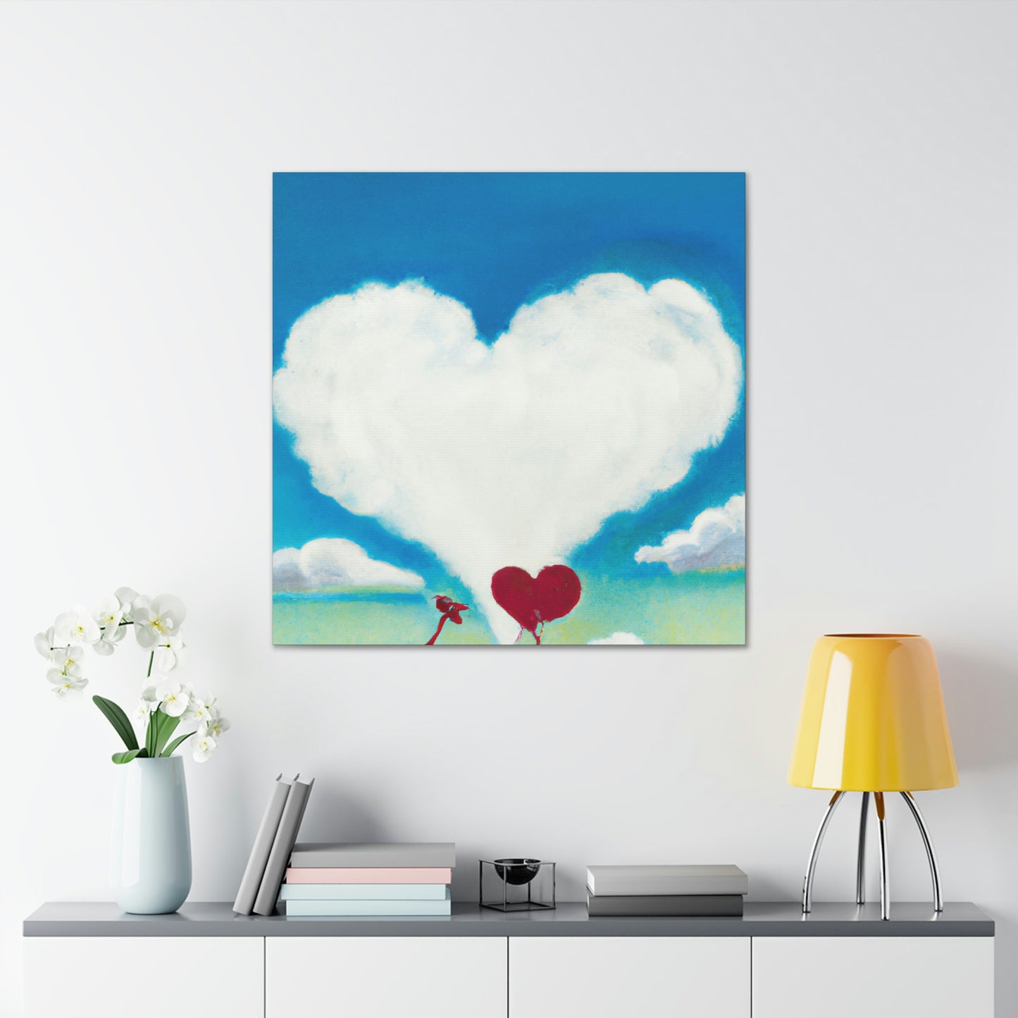 "Heart-Shaped Freedom Cloud" - Canvas