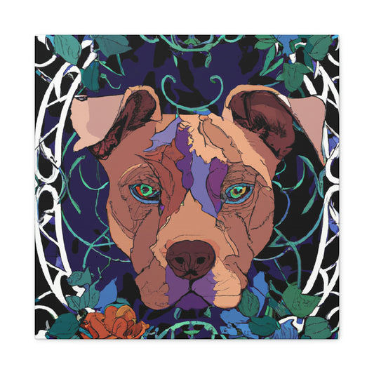 "Pitbull in Art Nouveau" - Canvas