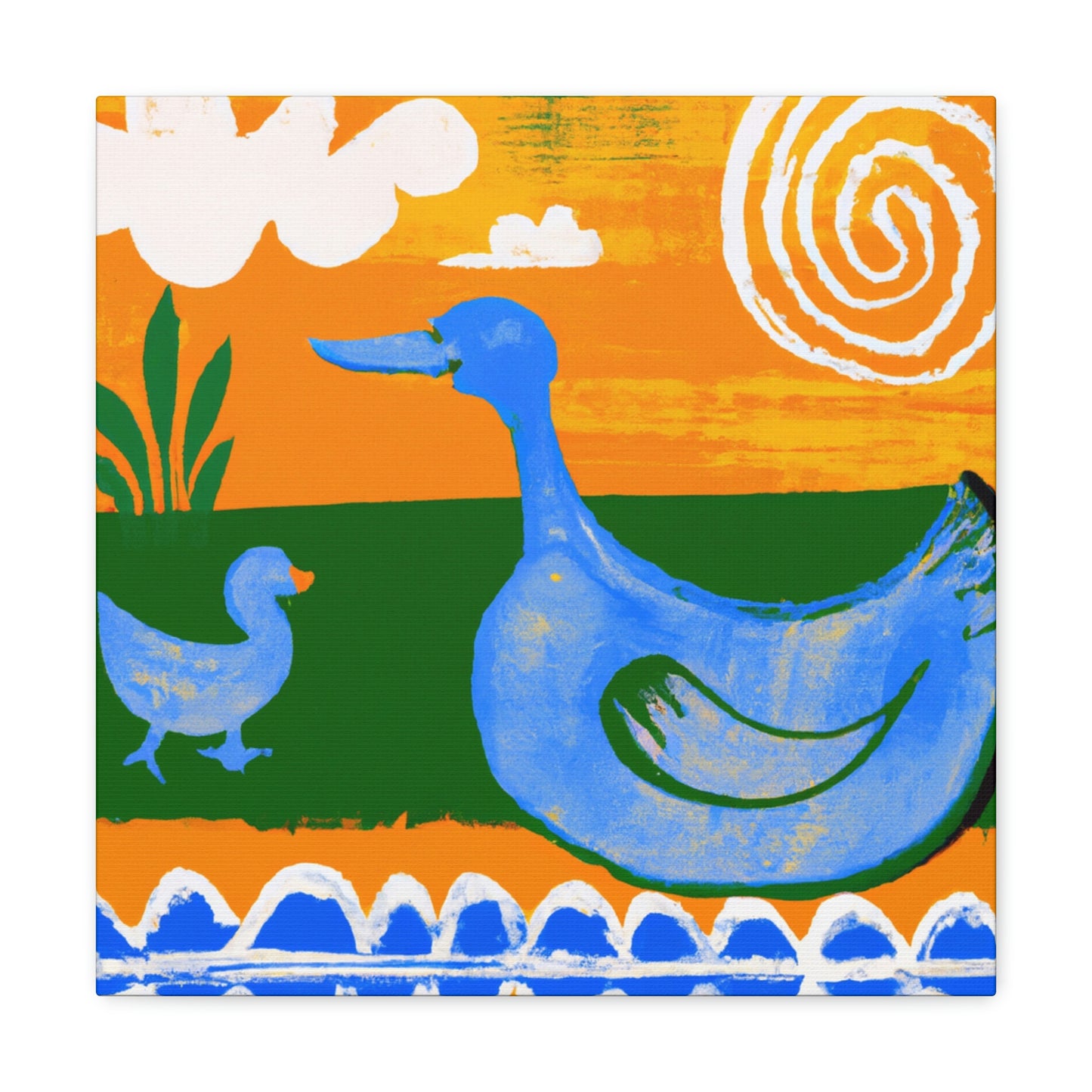 "Duck in Moonlight Harmony" - Canvas