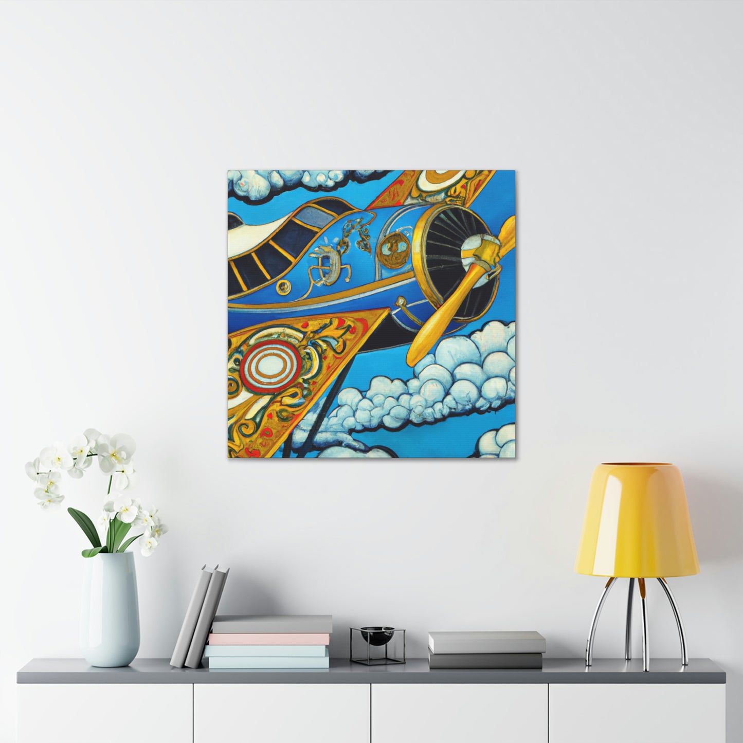 "Vintage Plane Symphony" - Canvas