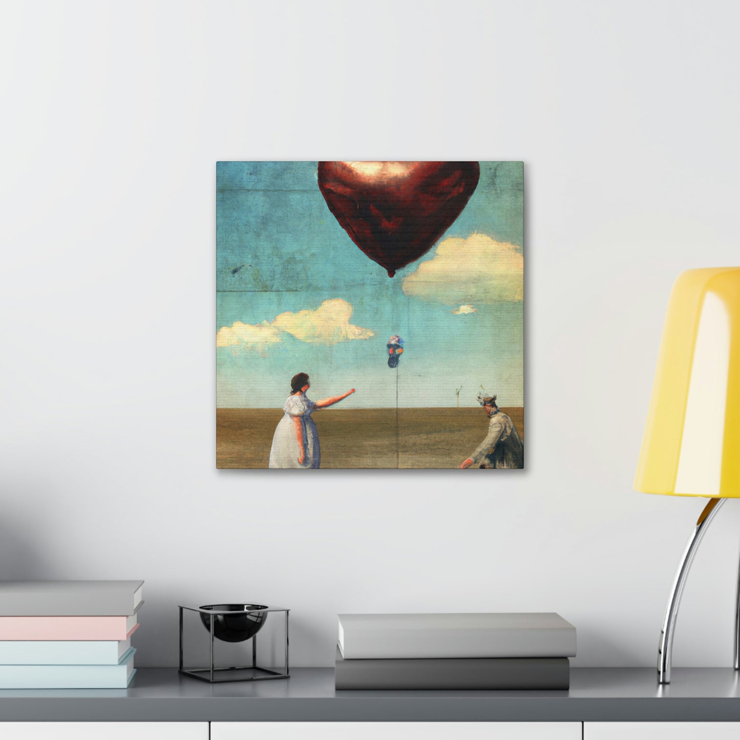 "Heart Balloon Ascension" - Canvas